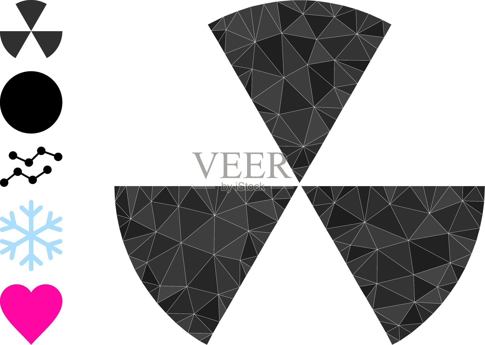 圆形扇区、多边形图标等图标插画图片素材