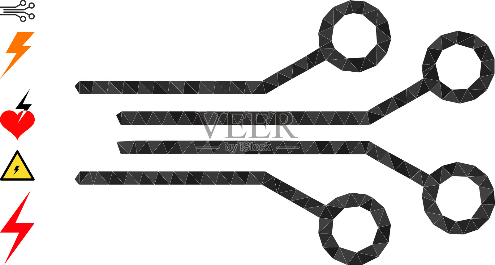 电连接器三角形图标等插画图片素材