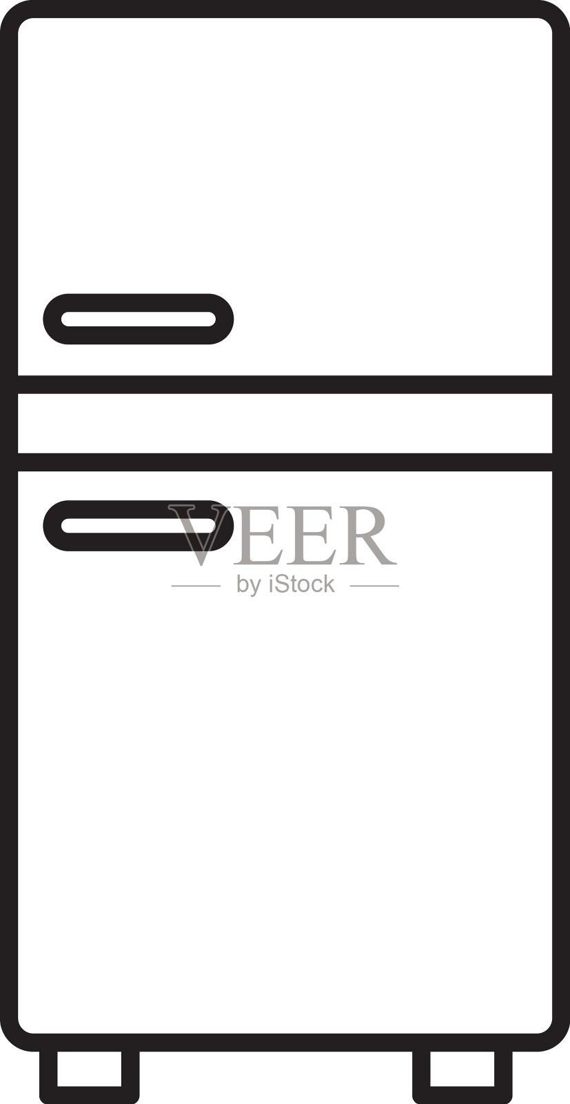 冰箱图标模板黑色可编辑插画图片素材