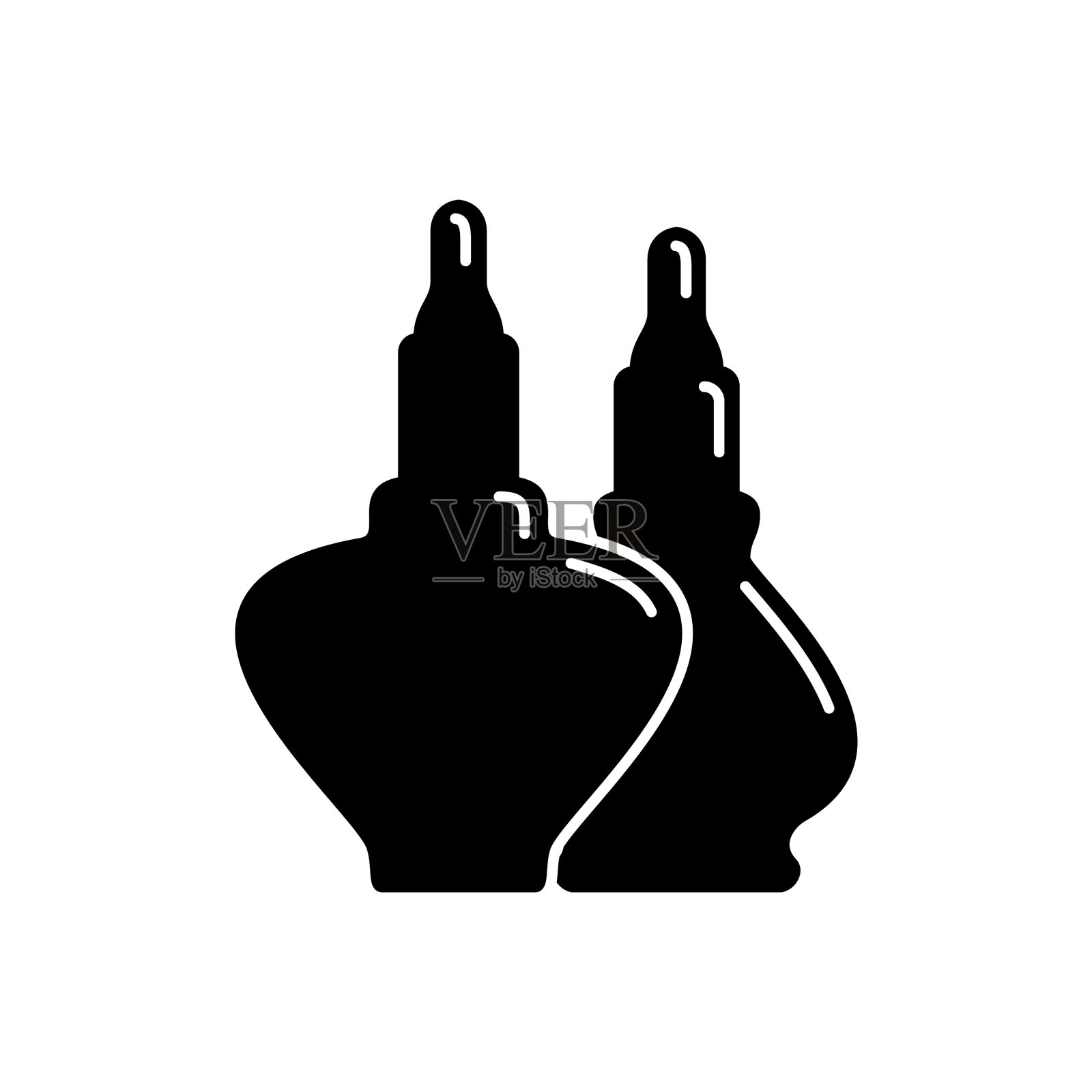 两个化妆容器指甲油凝胶油排插画图片素材