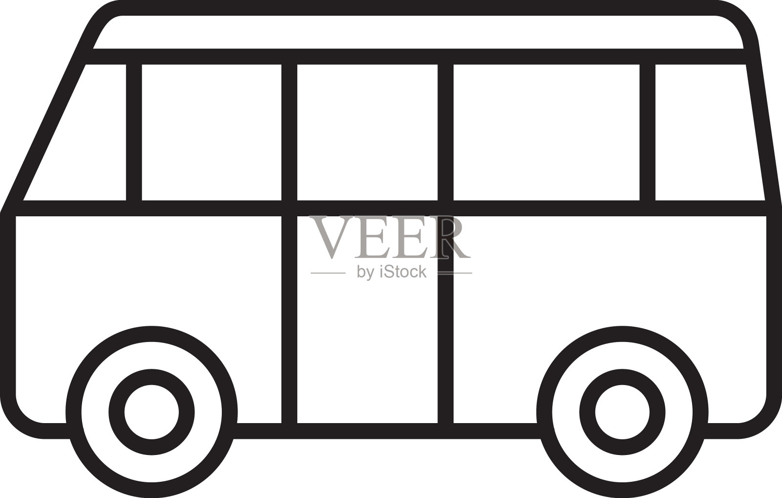 巴士图标模板黑色可编辑插画图片素材