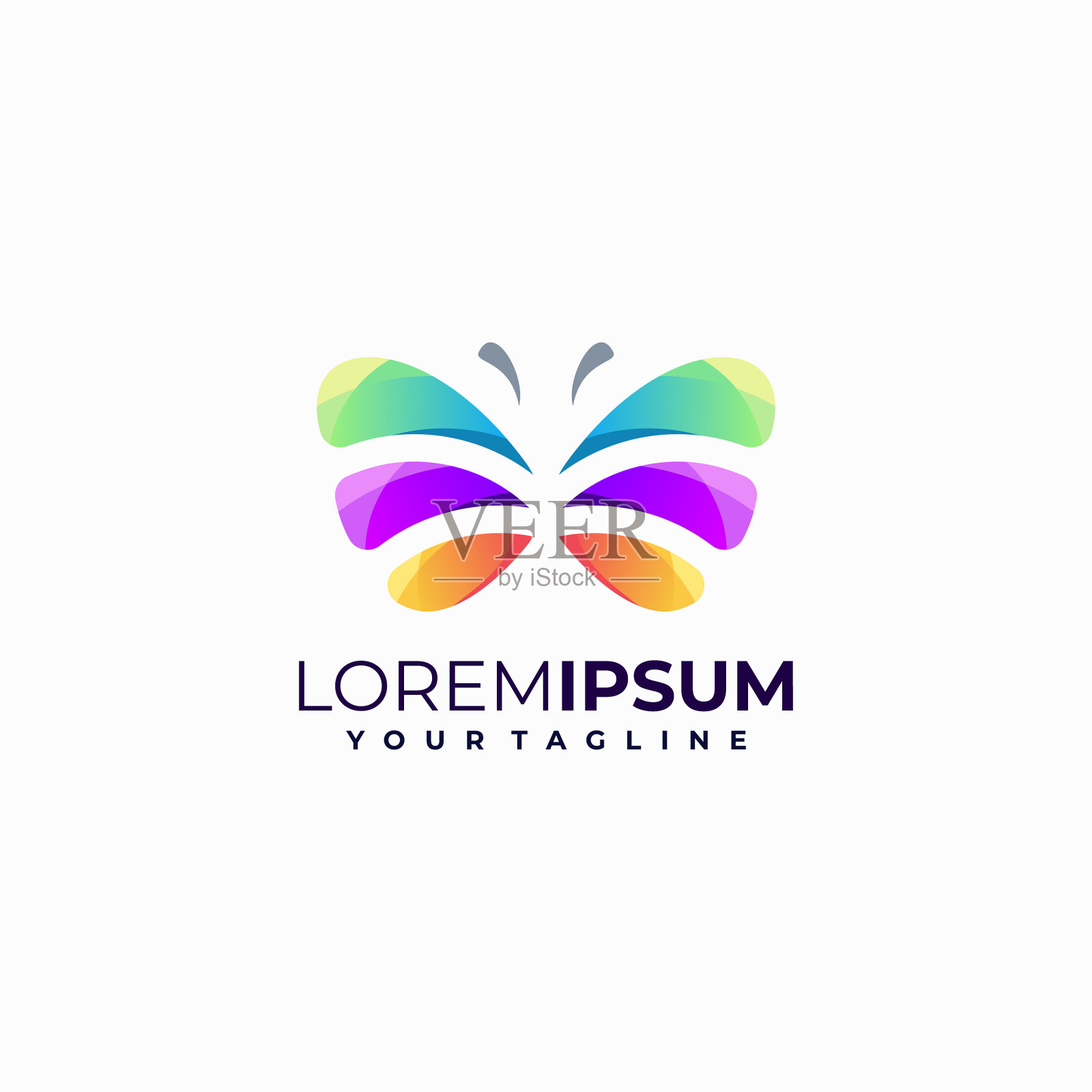 抽象蝴蝶渐变标志插画图片素材