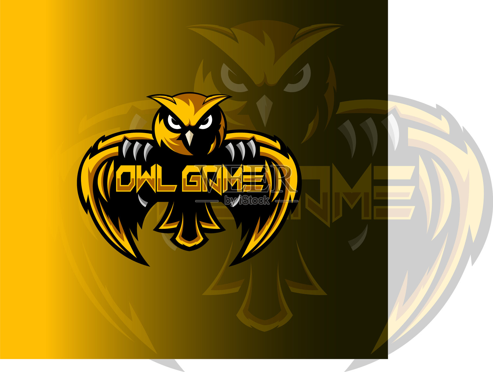 猫头鹰游戏标志插画图片素材