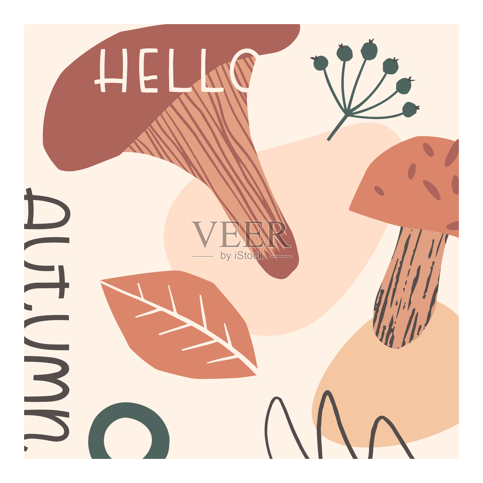 秋季抽象装饰画插画图片素材