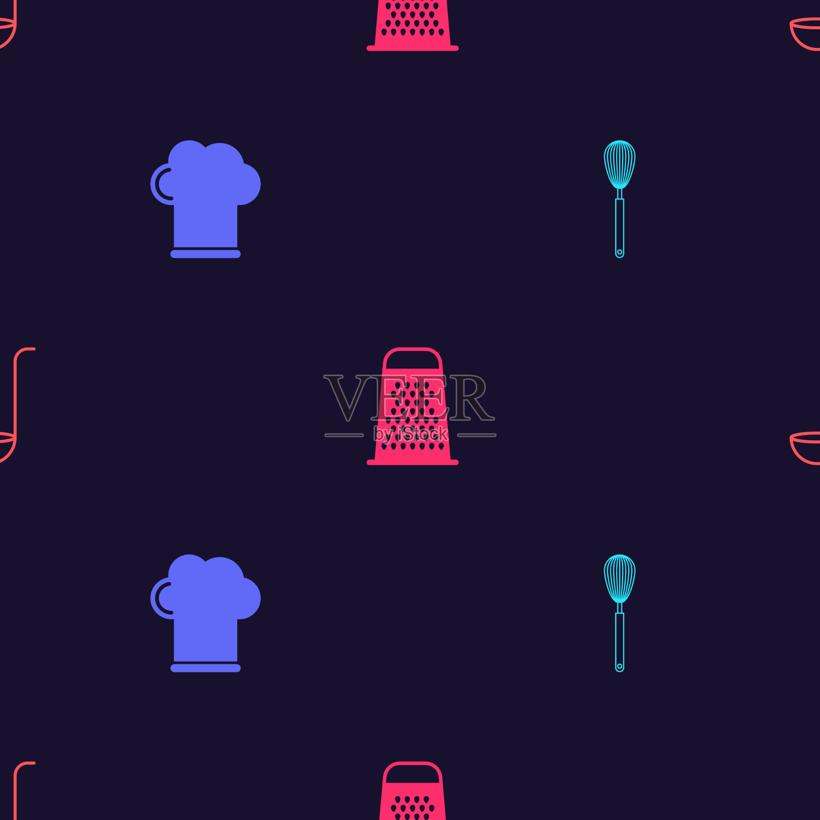 准备厨房搅拌器和勺子图标素材