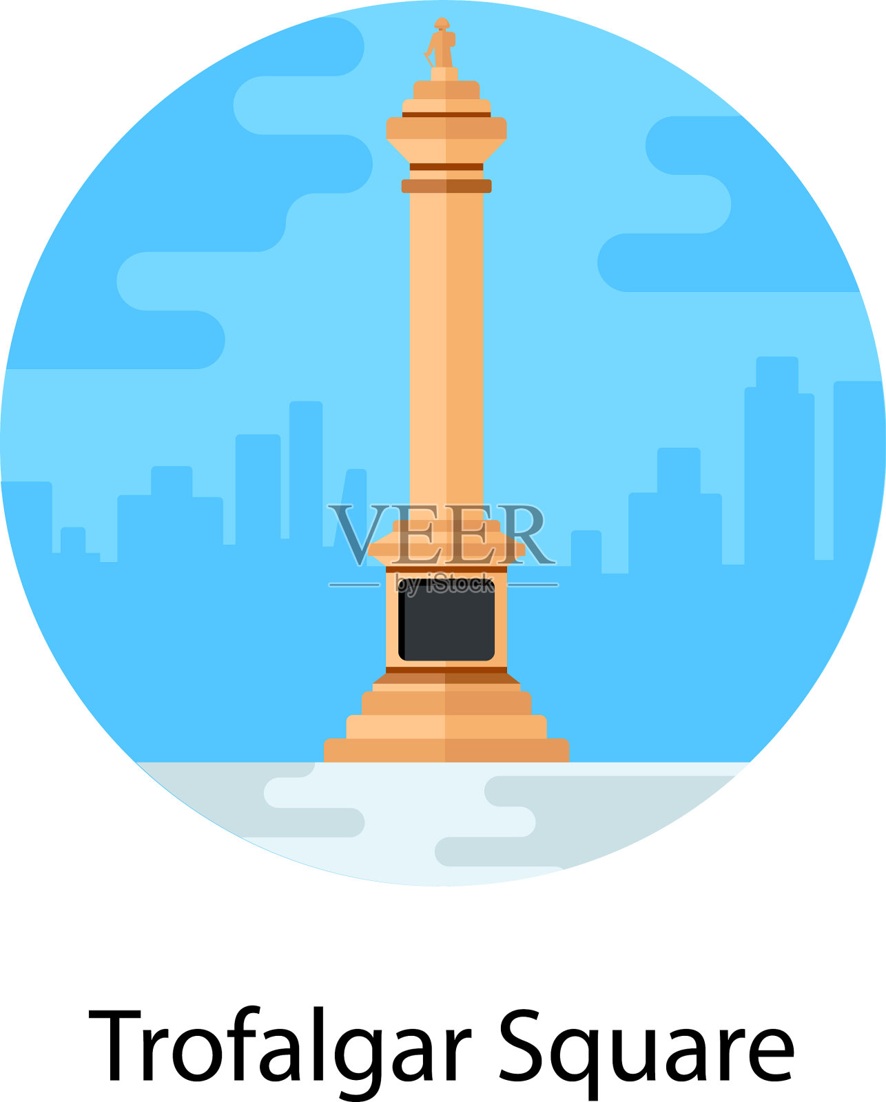 特拉法尔加广场插画图片素材