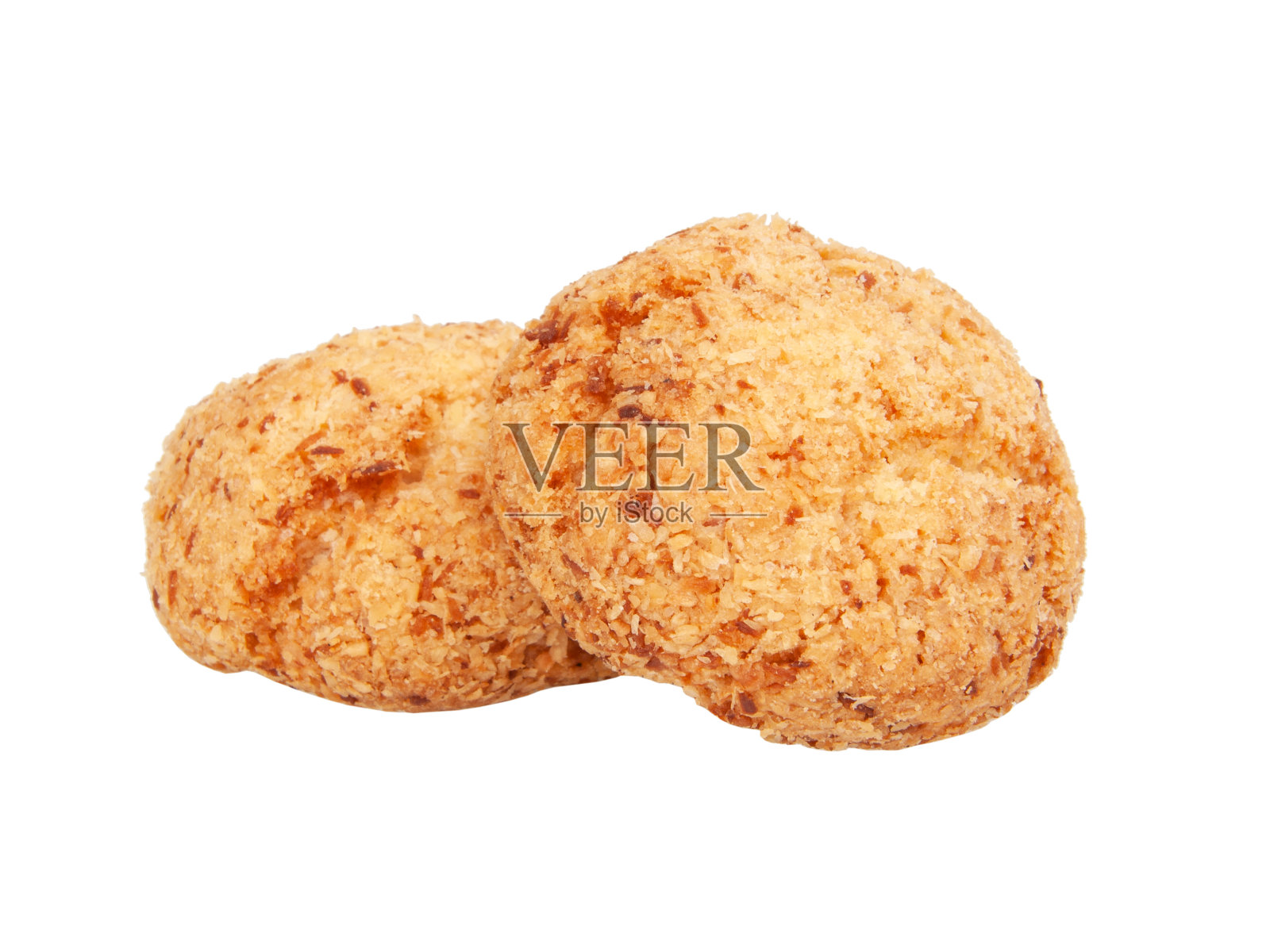 椰子曲奇有机分离在白色的背景上照片摄影图片