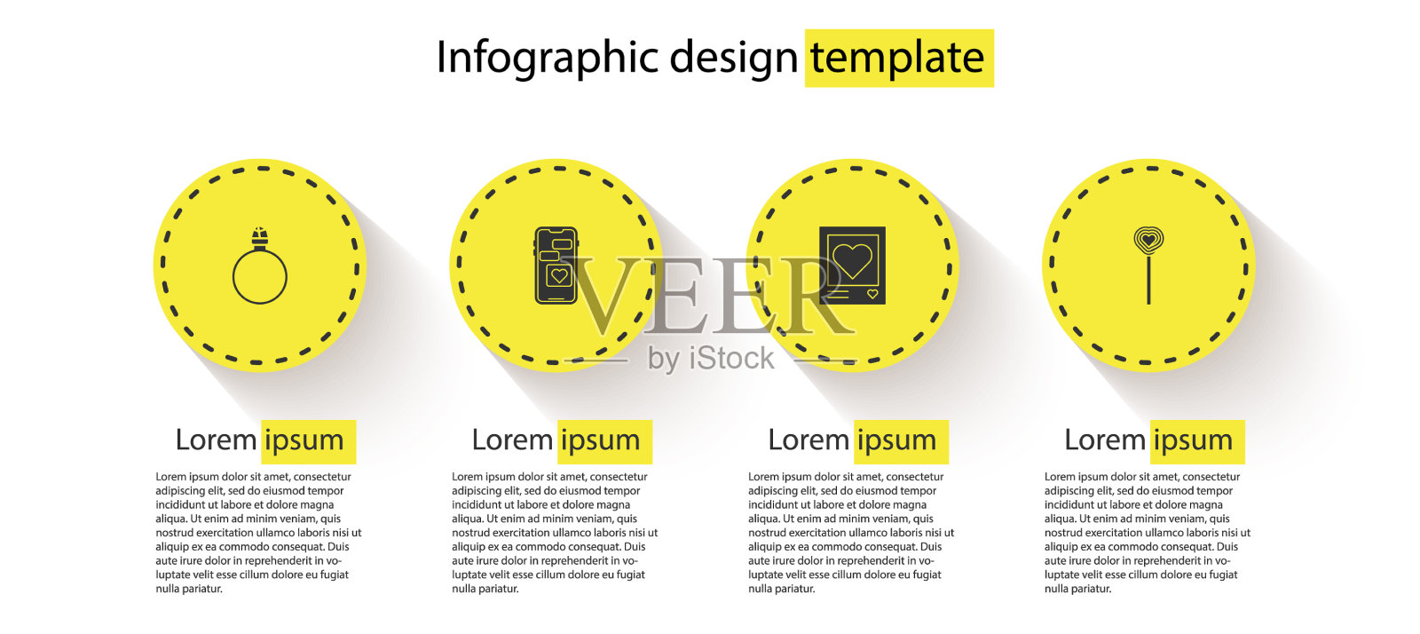 镶钻订婚戒指移动与心插画图片素材