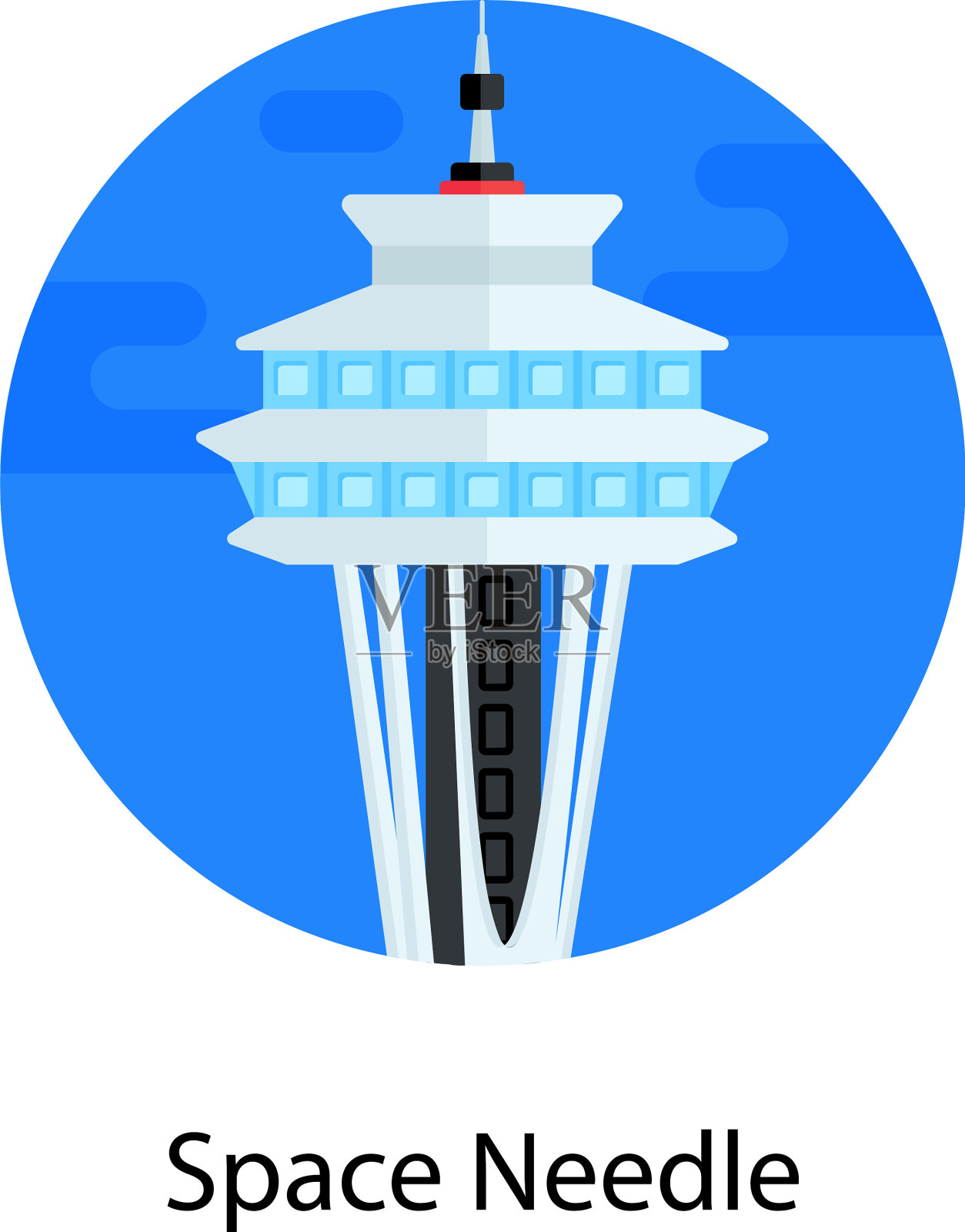 太空针塔插画图片素材