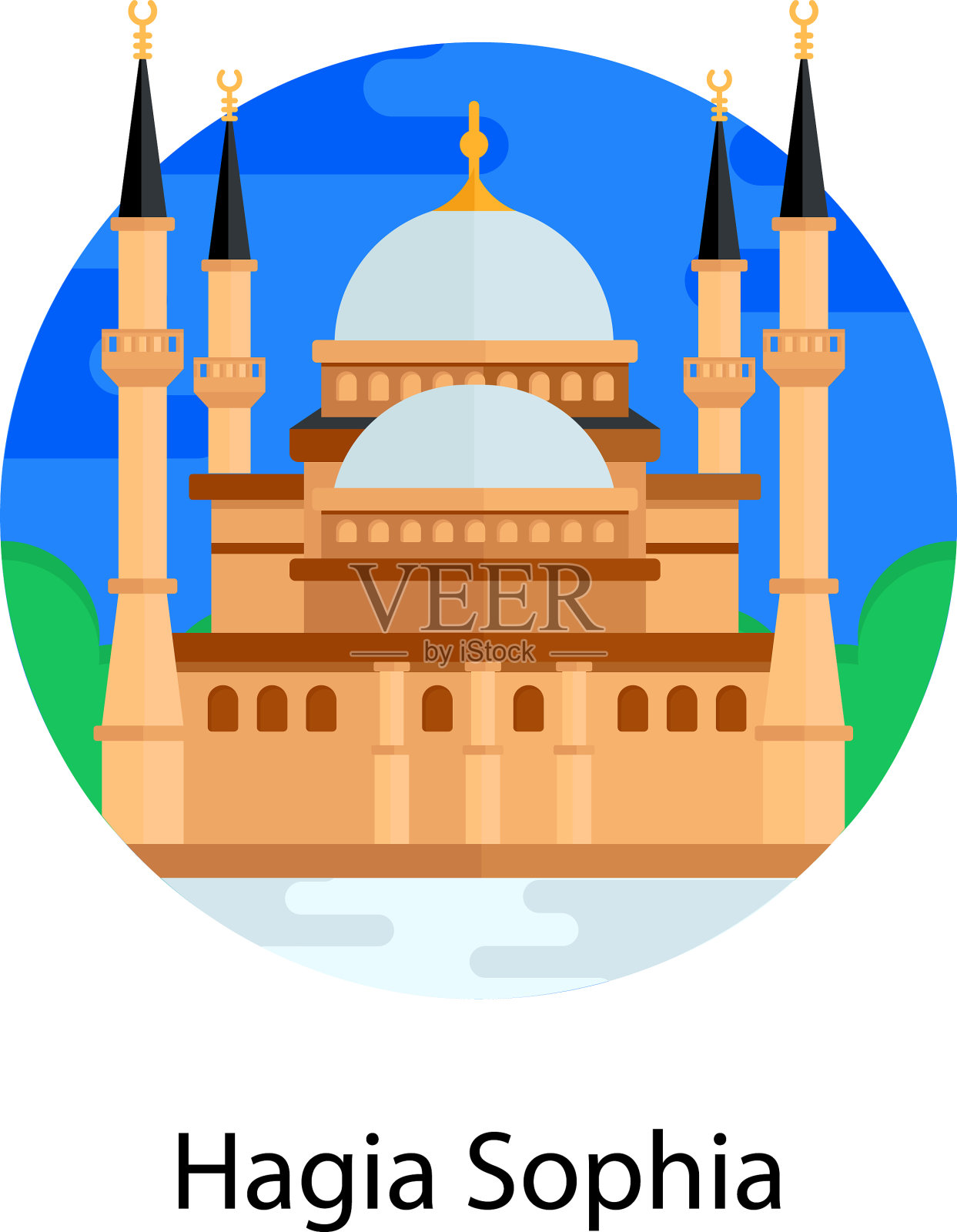 圣索菲亚大教堂插画图片素材