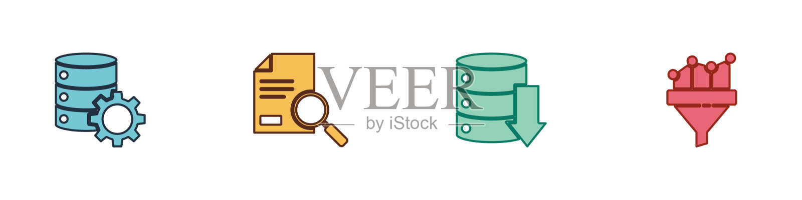 设置服务器和齿轮文件与搜索服务器图标素材