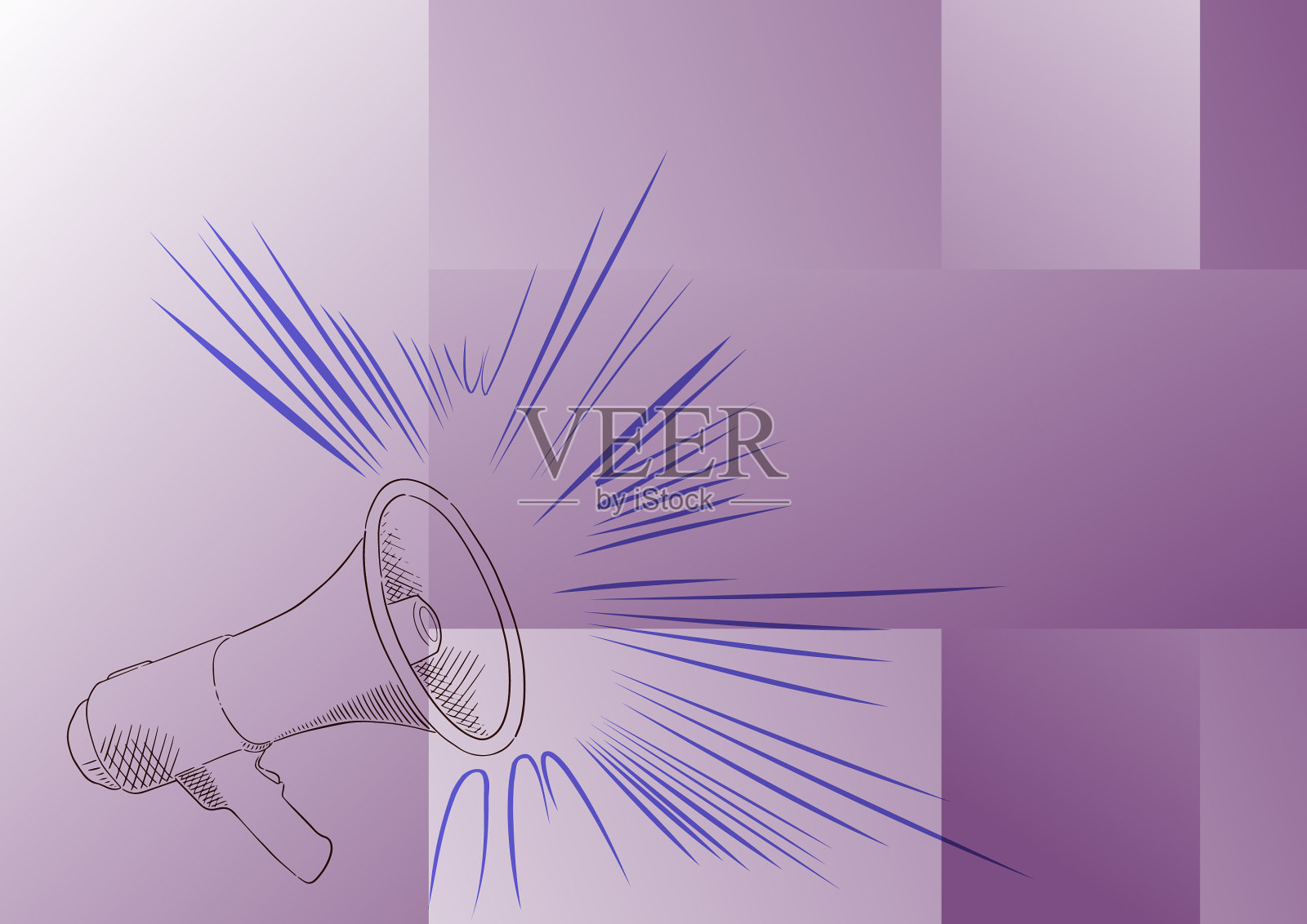 发出新通知的扩音器插画图片素材