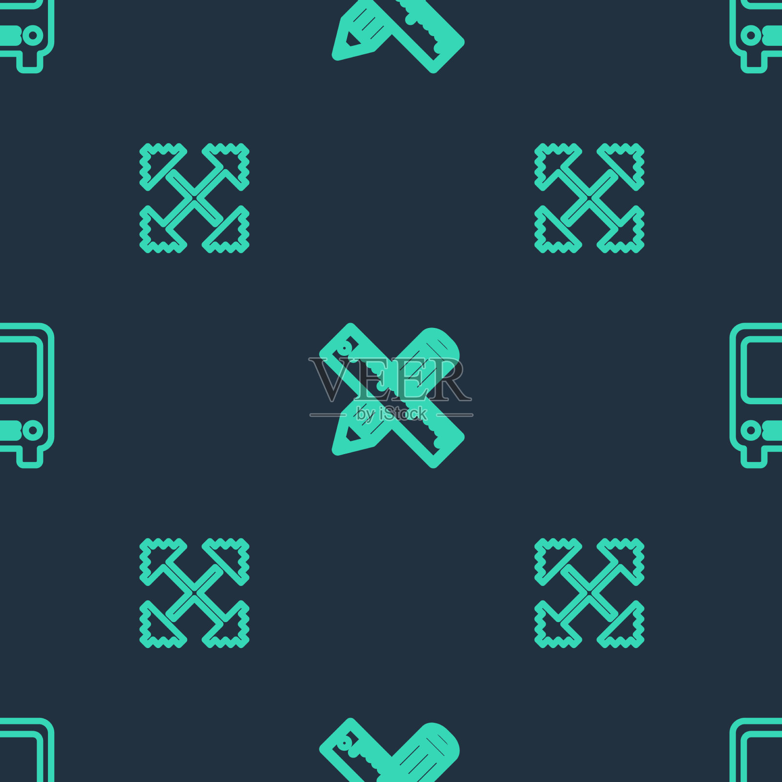 设置线交叉标尺和铅笔像素箭头图标素材