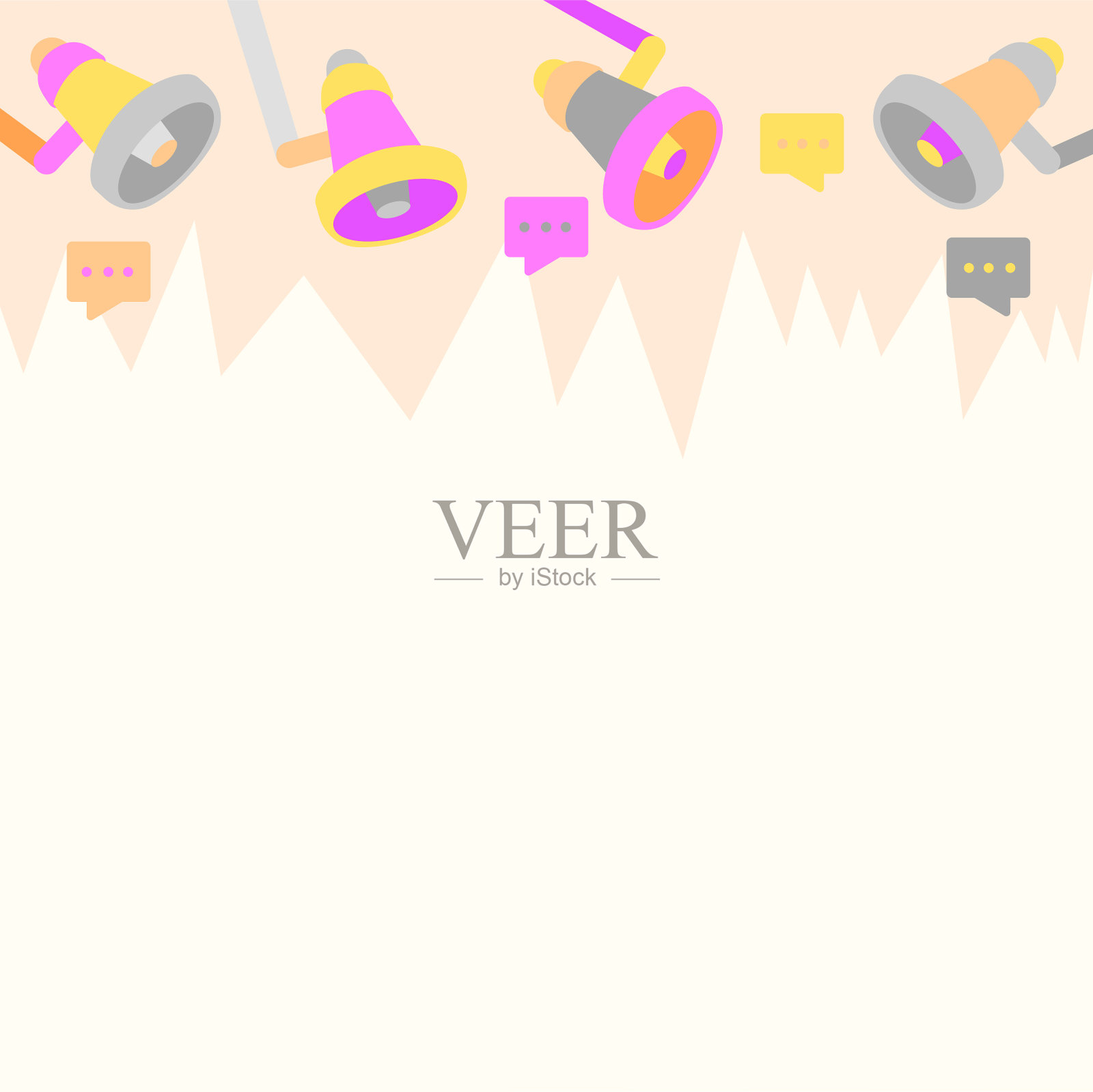 天花板扩音器画给予积极插画图片素材