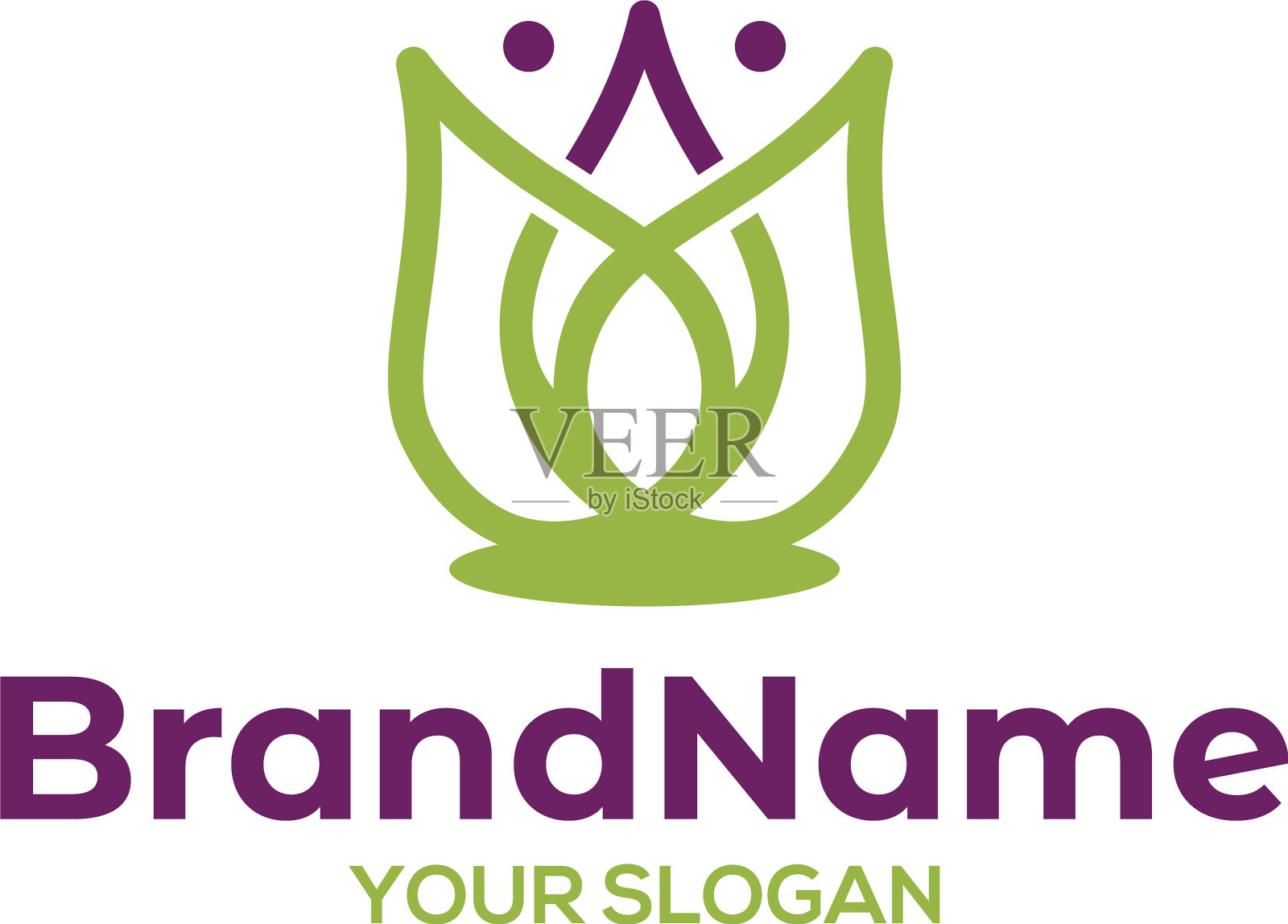 M莲花标志设计插画图片素材