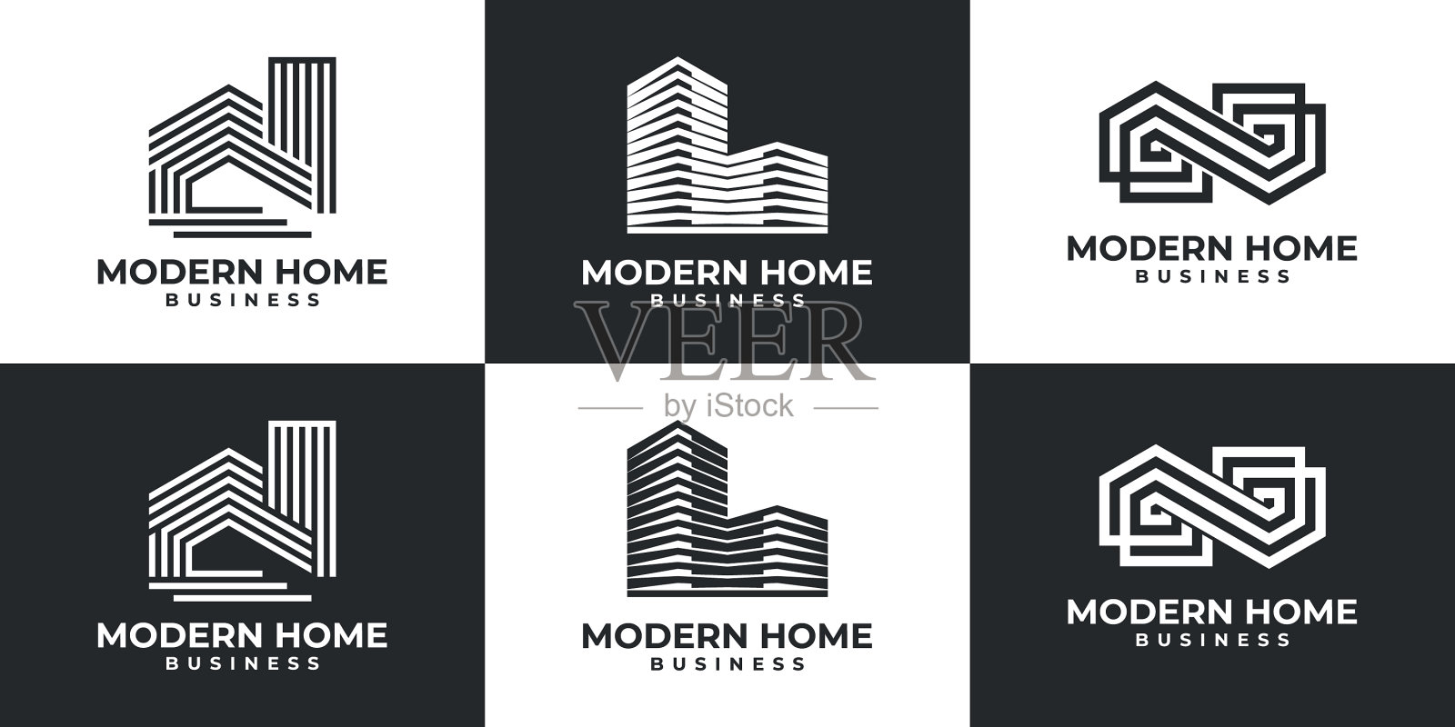 集现代地产标志的灵感插画图片素材