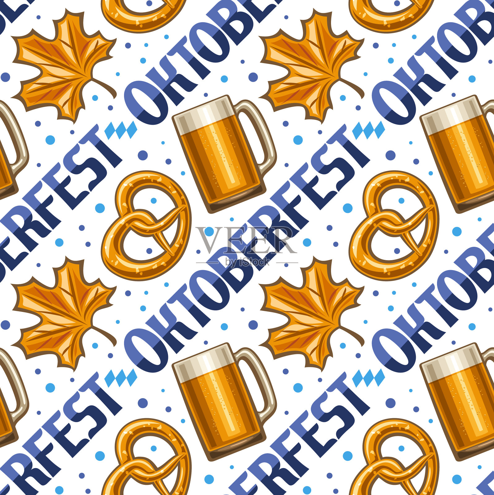 啤酒节无缝模式插画图片素材