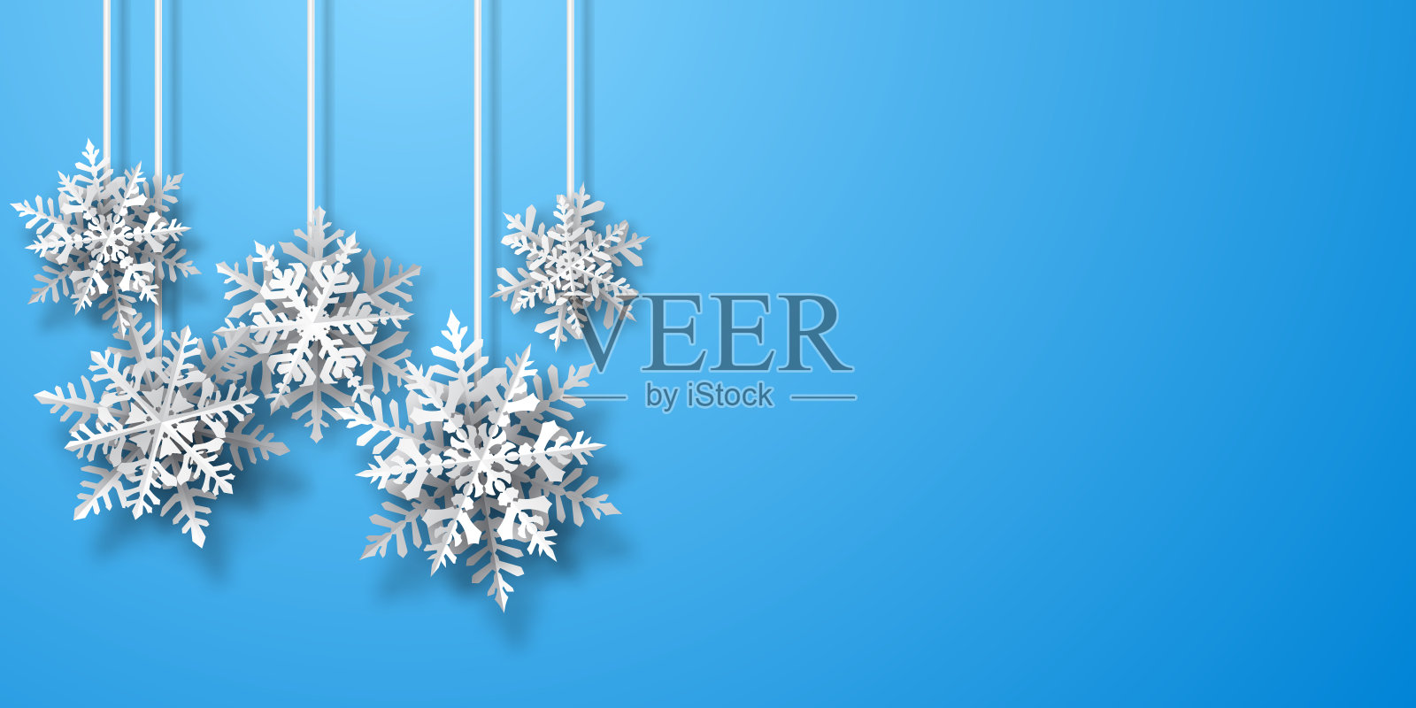 圣诞背景纸上的雪花插画图片素材