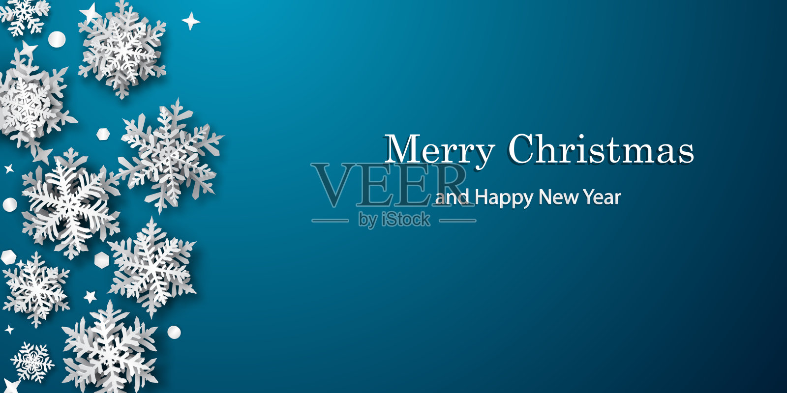 圣诞背景纸上的雪花插画图片素材