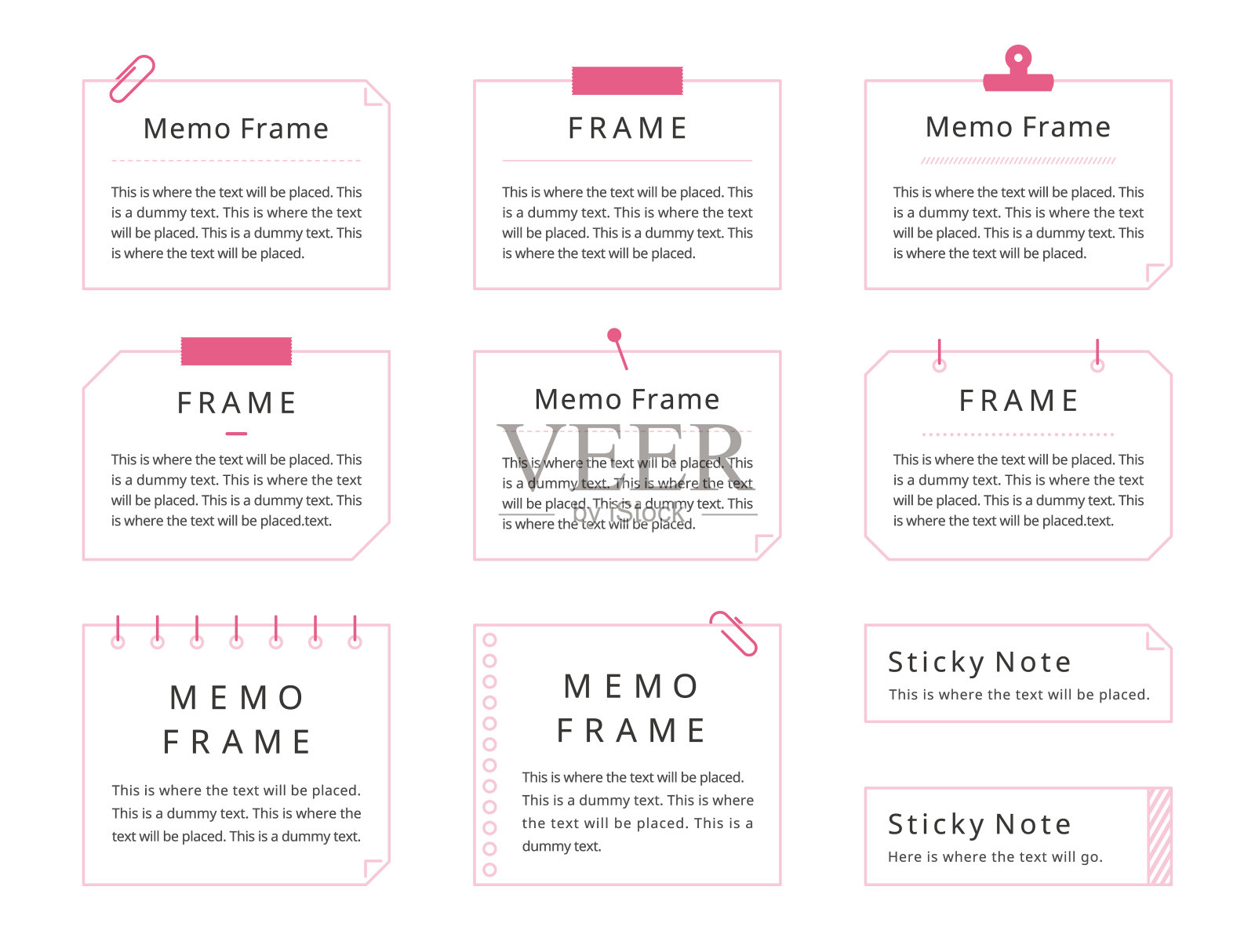 插图套备忘录框架。文本背景，标题，信息插画图片素材