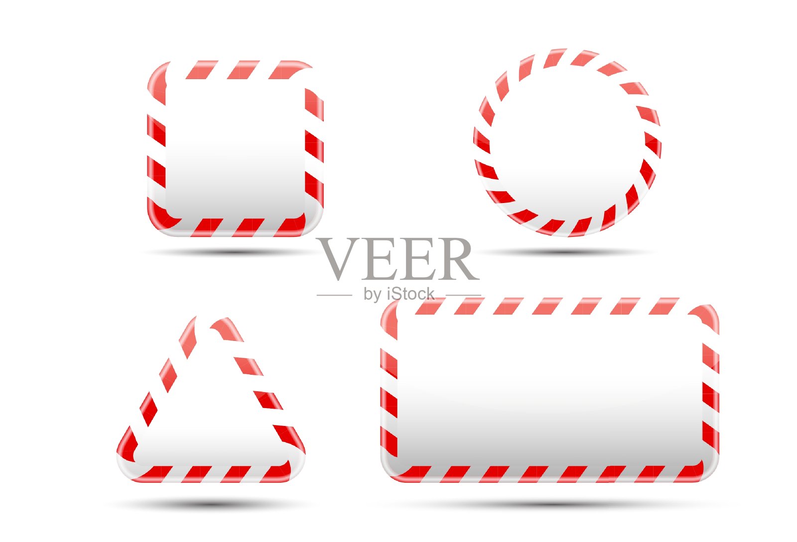 在条纹框架内的街道危险标志。抽象的海报设计。矢量插图。插画图片素材