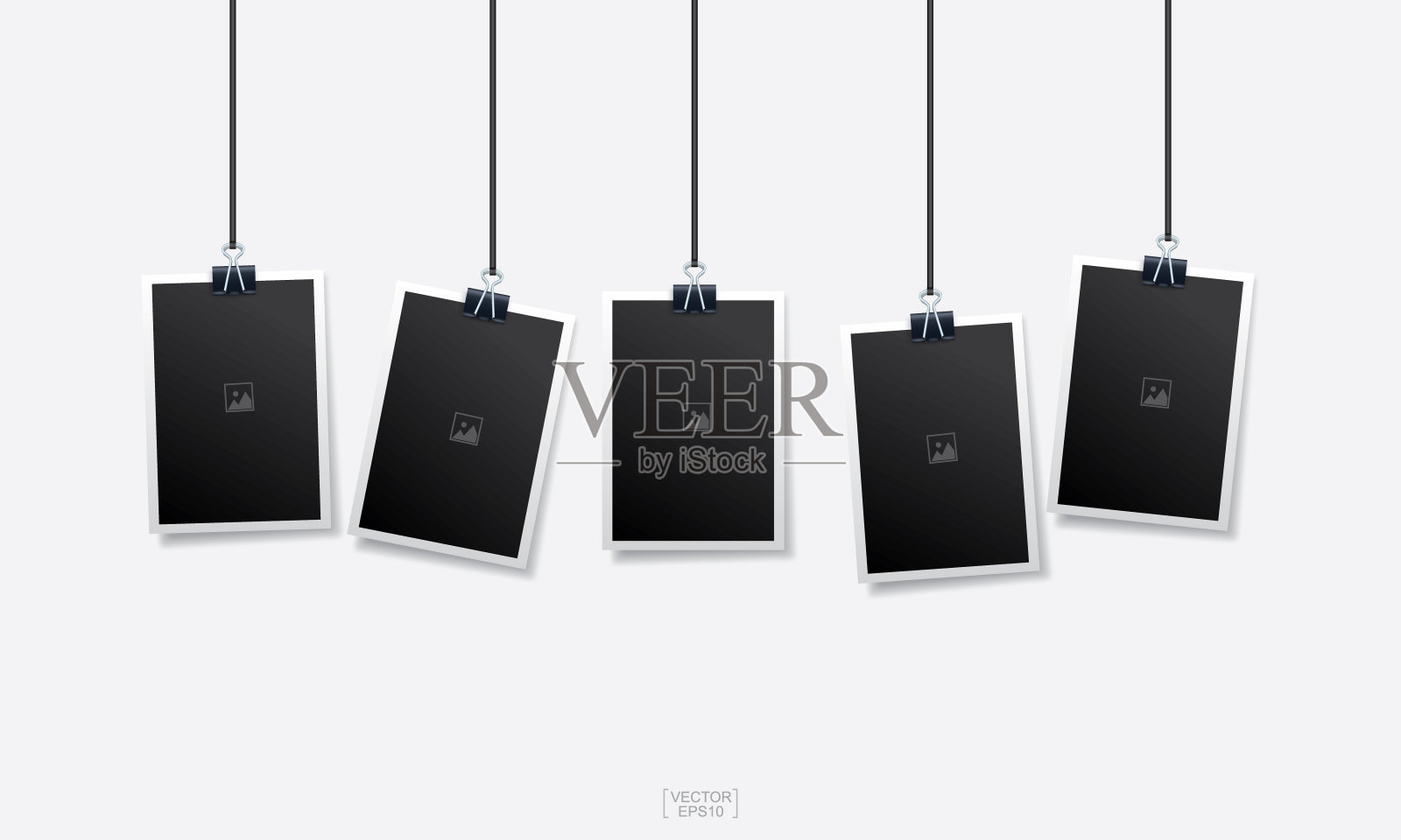 空白的相框设置在白色的背景。的背景。插画图片素材