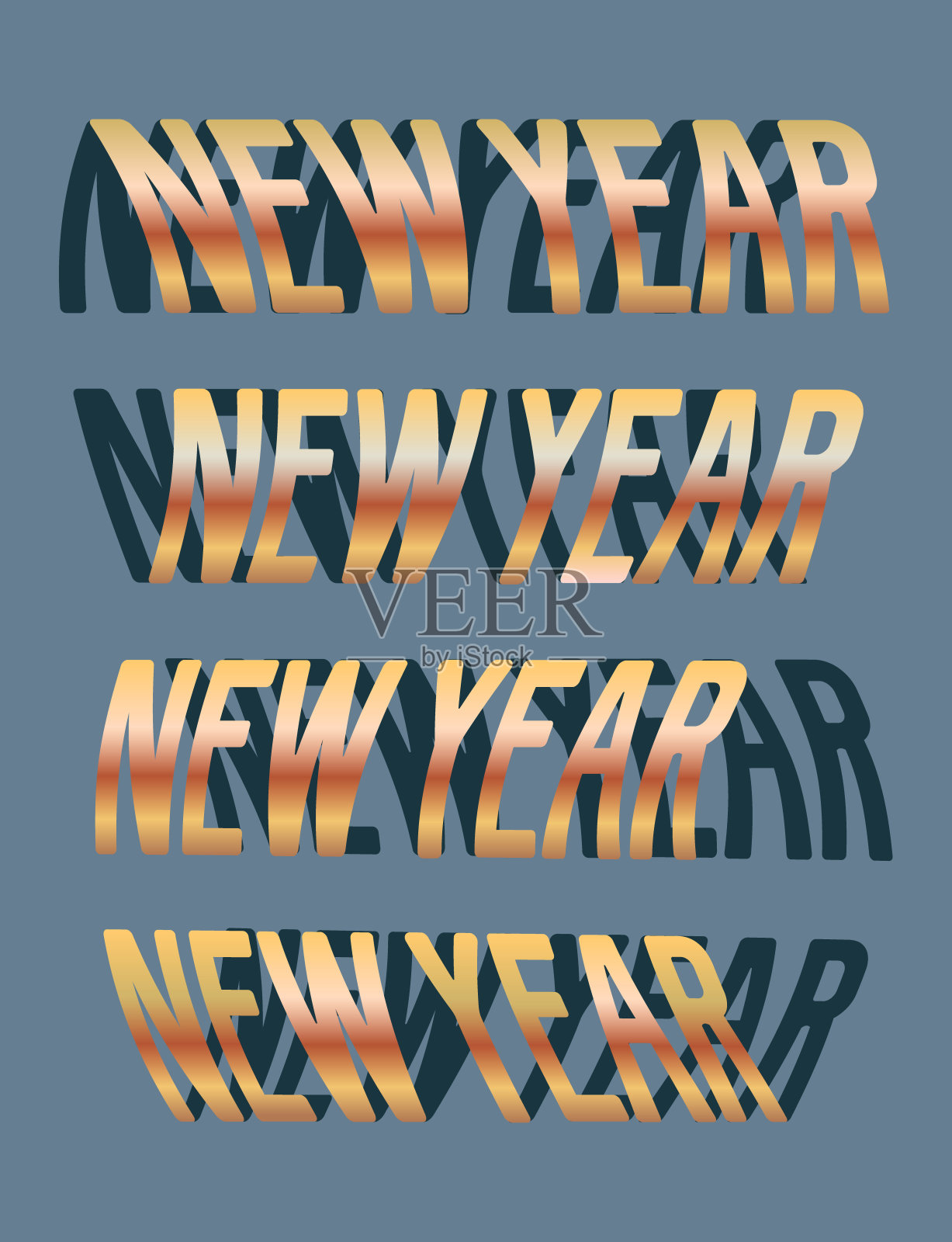 弯曲金字新年插画图片素材