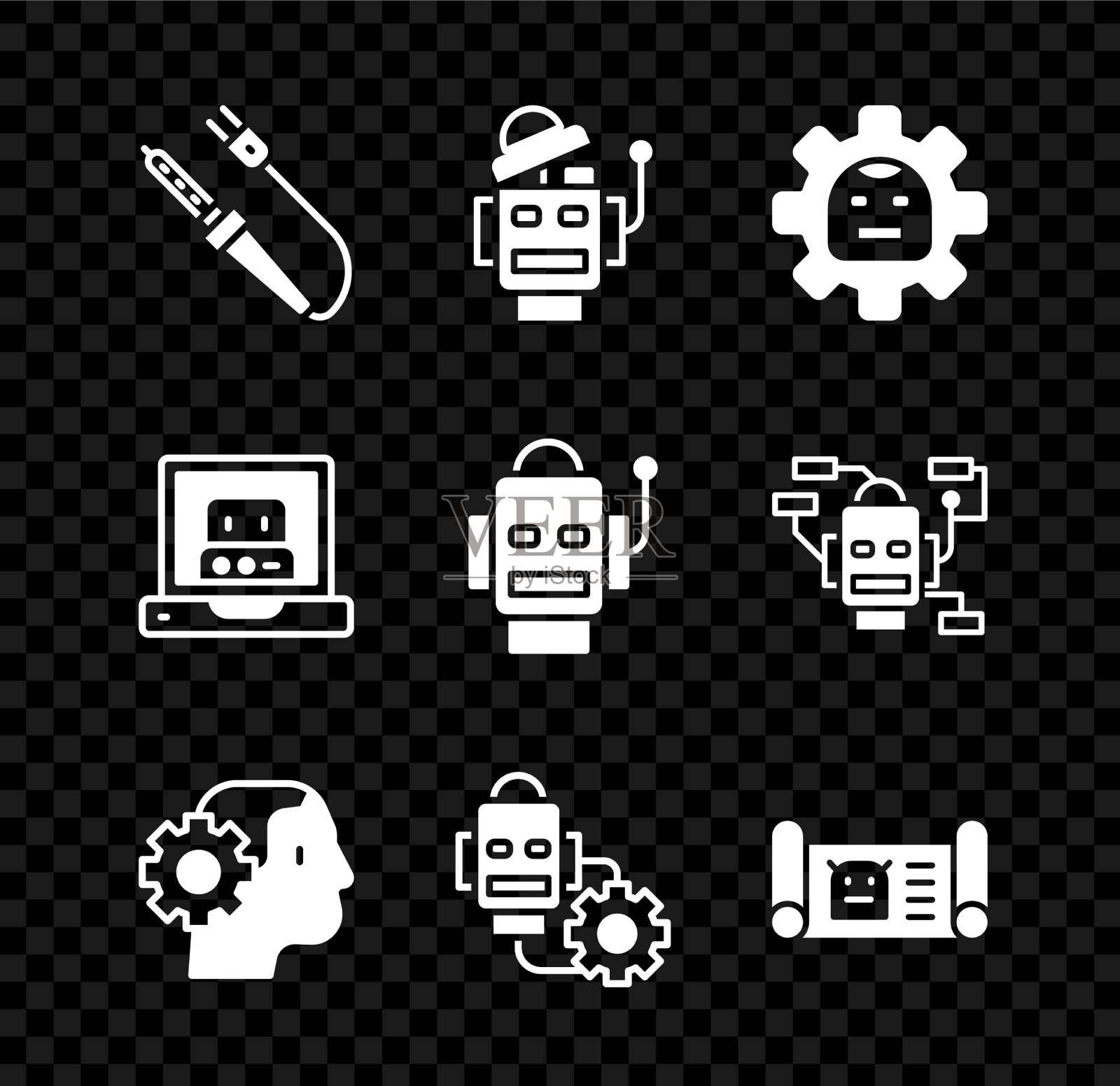 设定烙铁机器人人形机器人设定图标素材