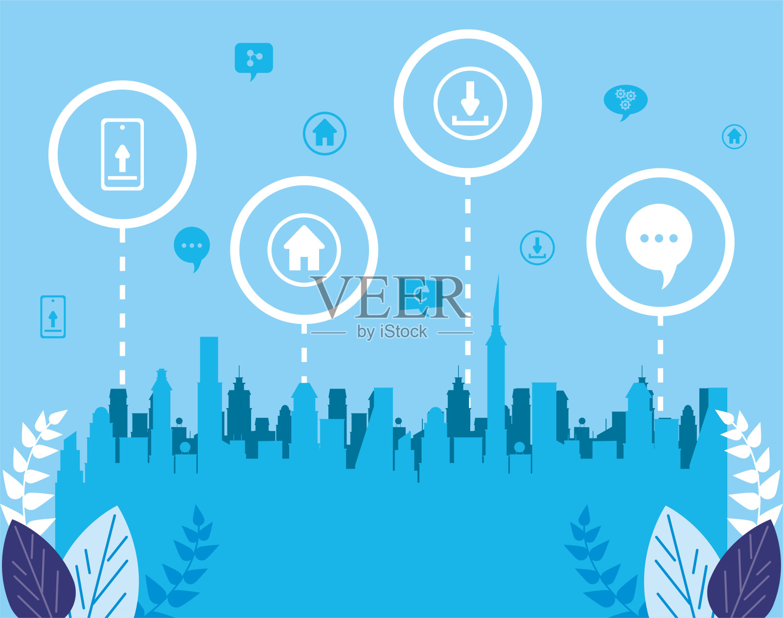 沟通图标信息图表插画图片素材