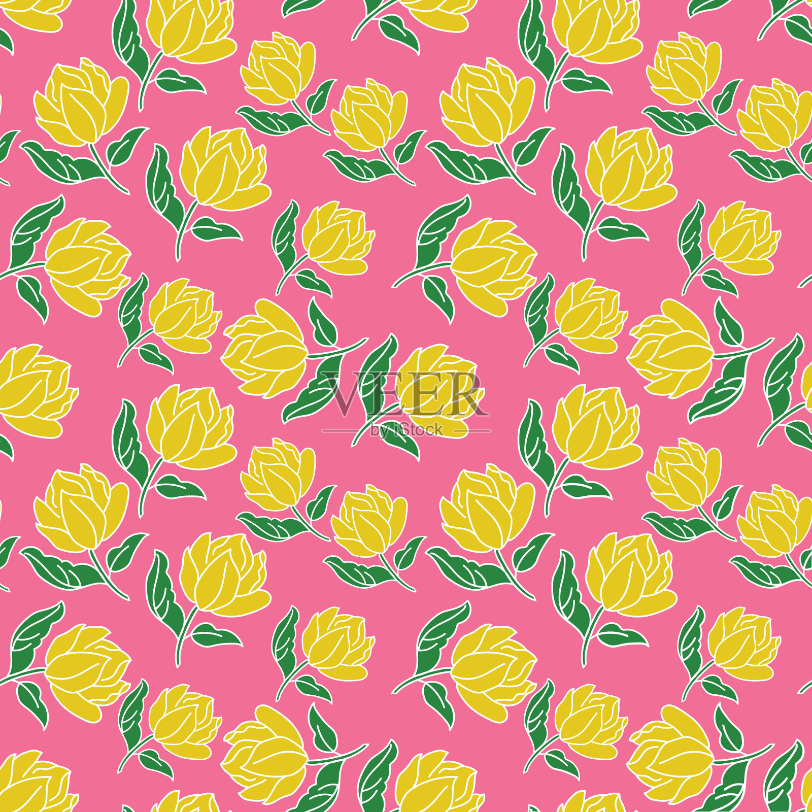 花卉无缝图案设计插画图片素材