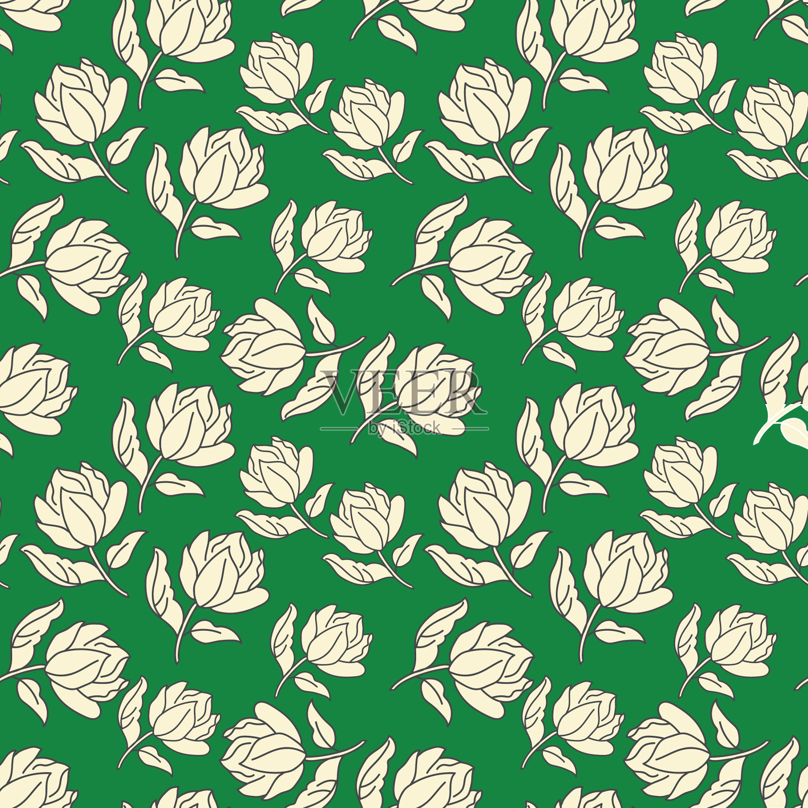 花卉无缝图案设计插画图片素材