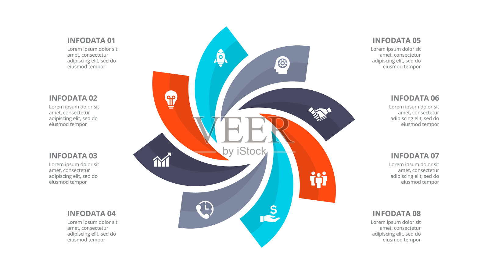 循环图、信息图、现代信息图插画图片素材