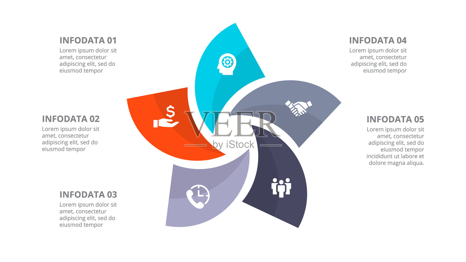 循环图、信息图、现代信息图插画图片素材
