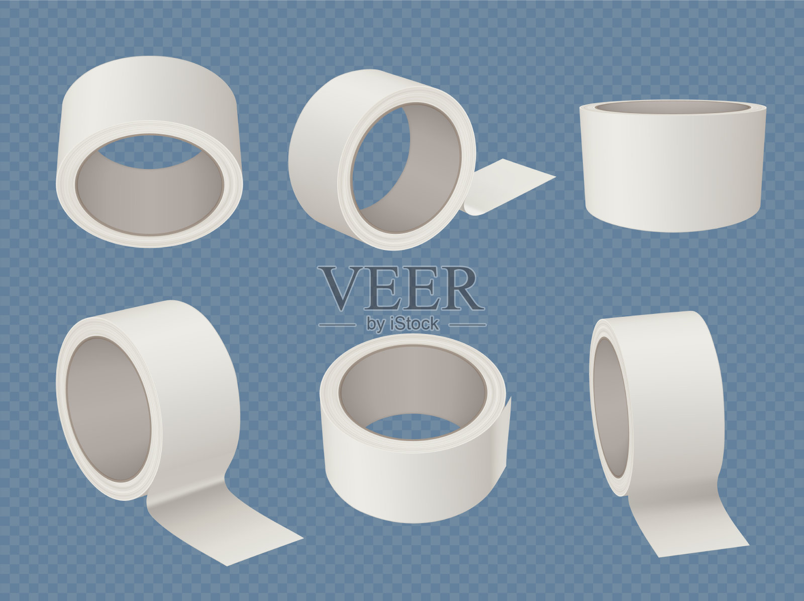 磁带卷三维模型的白色现实的办公室插画图片素材