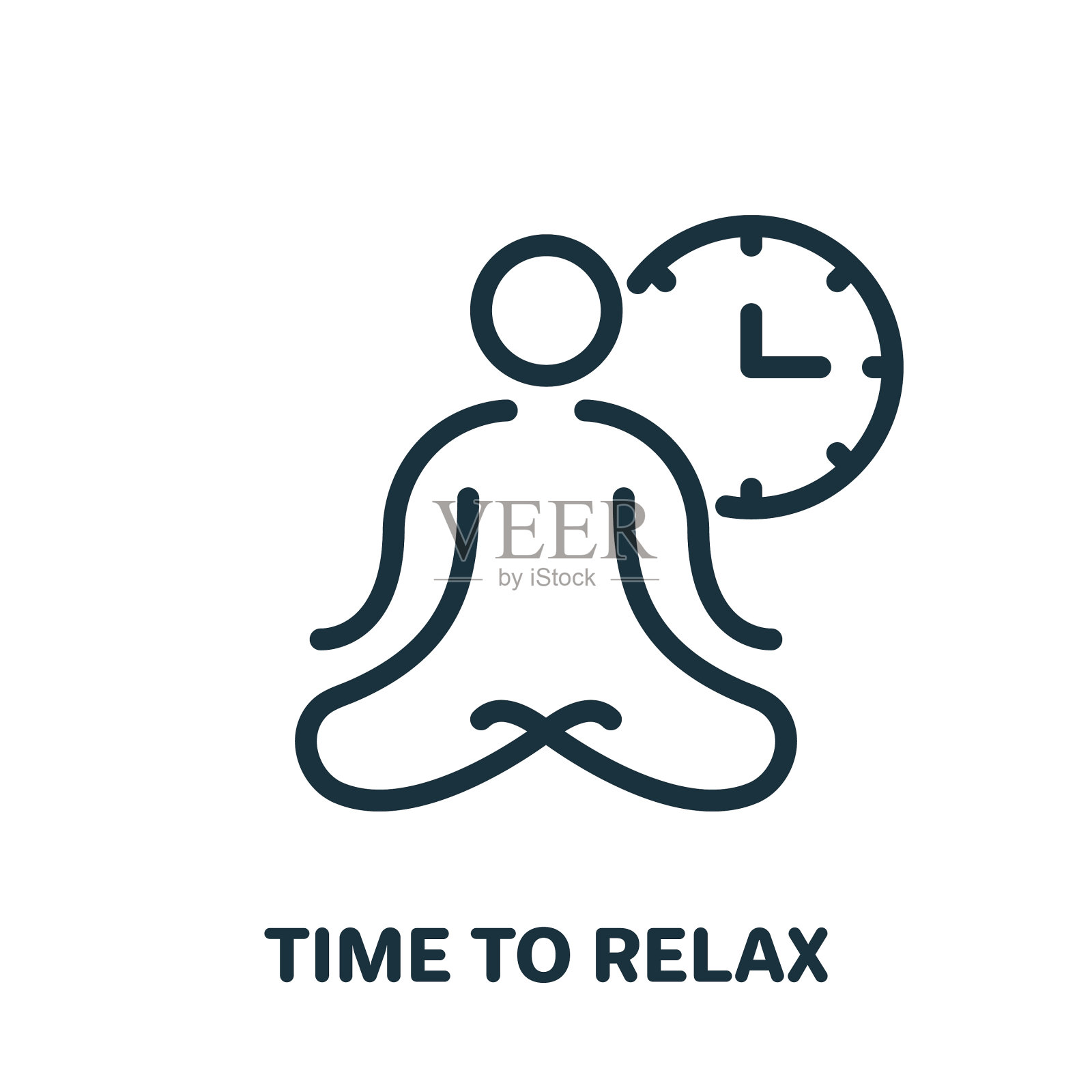 时间放松冥想瑜伽线偶像男人插画图片素材