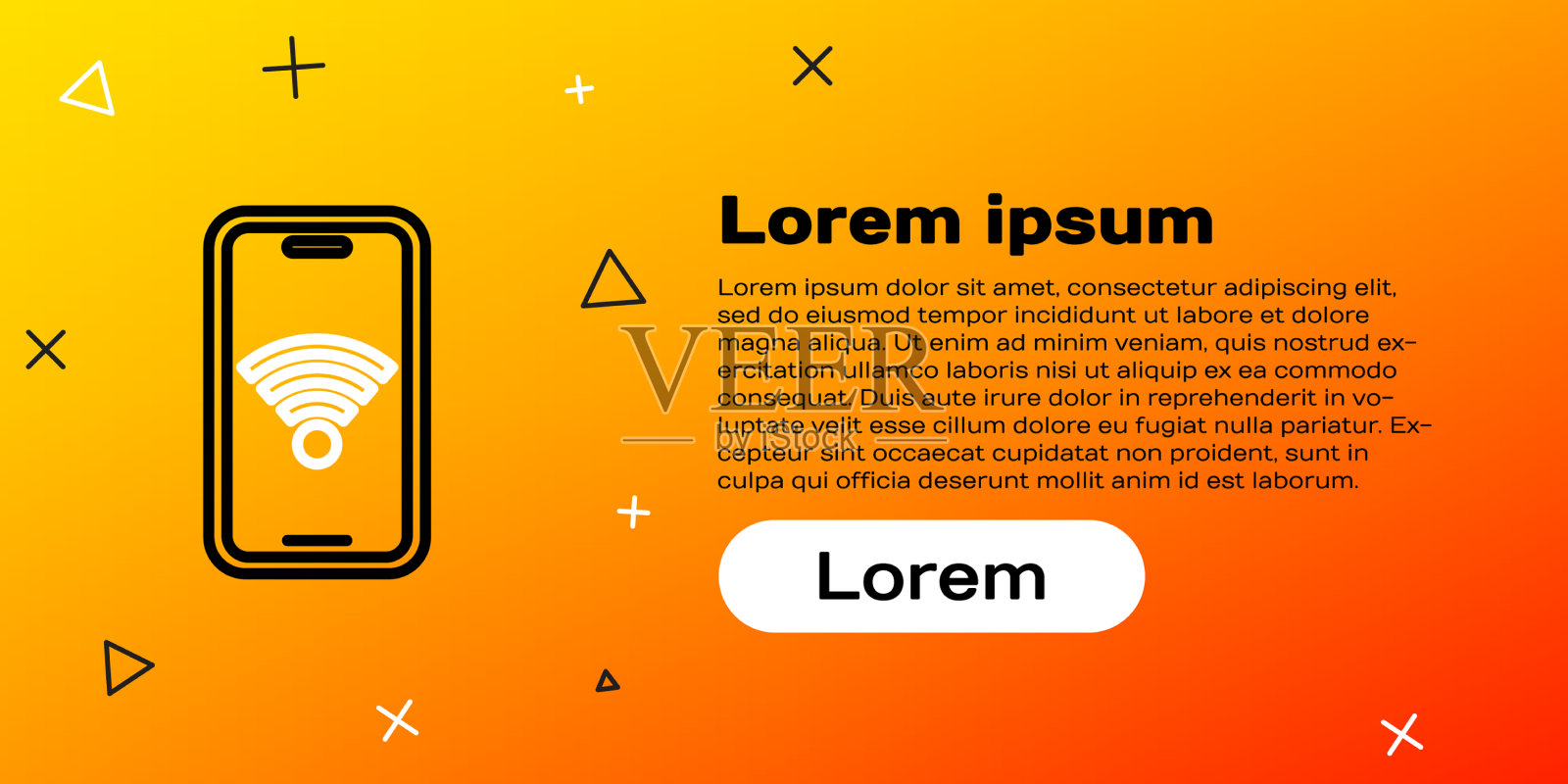 在智能手机上安装免费无线网络插画图片素材