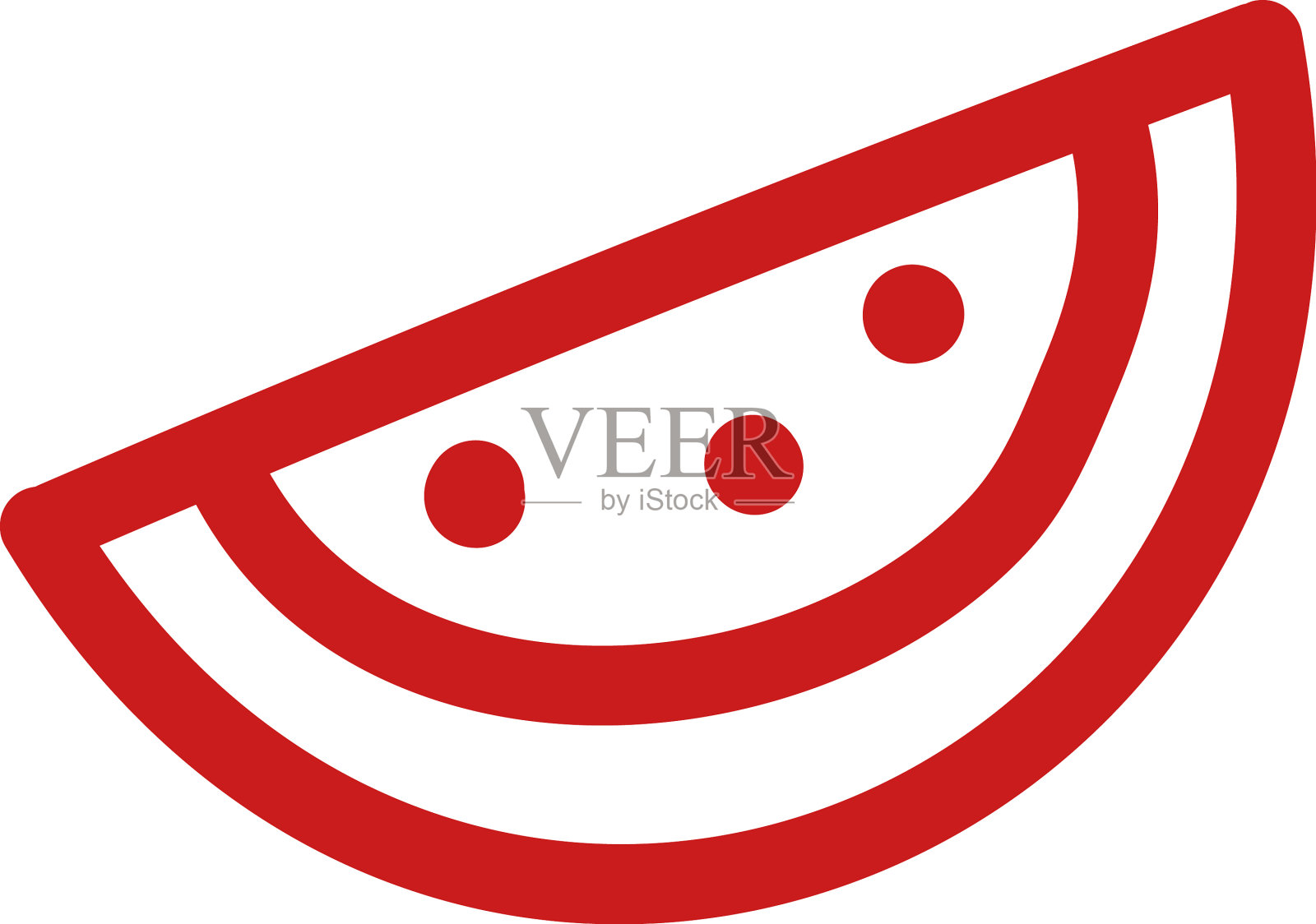 红色西瓜图标在白色的背景插画图片素材