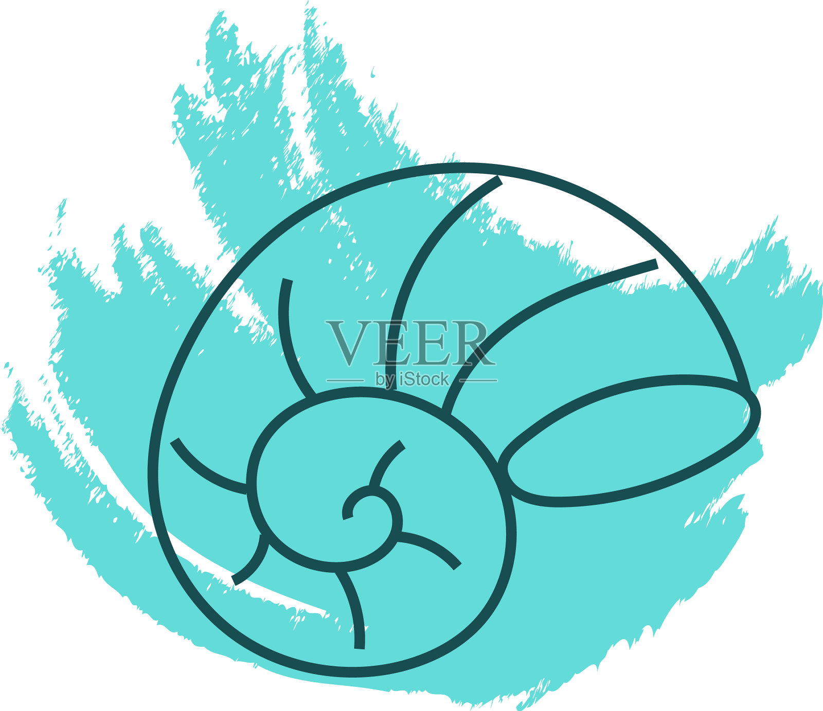 白色背景上的梨海螺图标设计元素图片