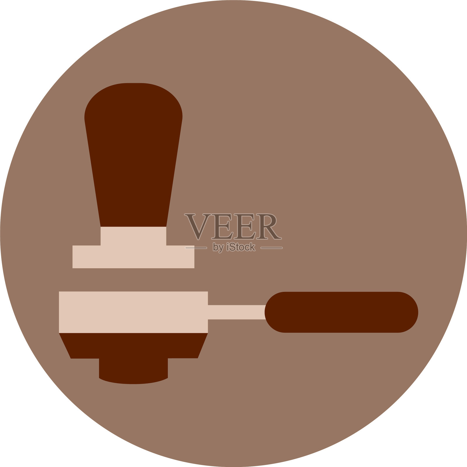 白色背景上的浓缩咖啡手柄设计元素图片