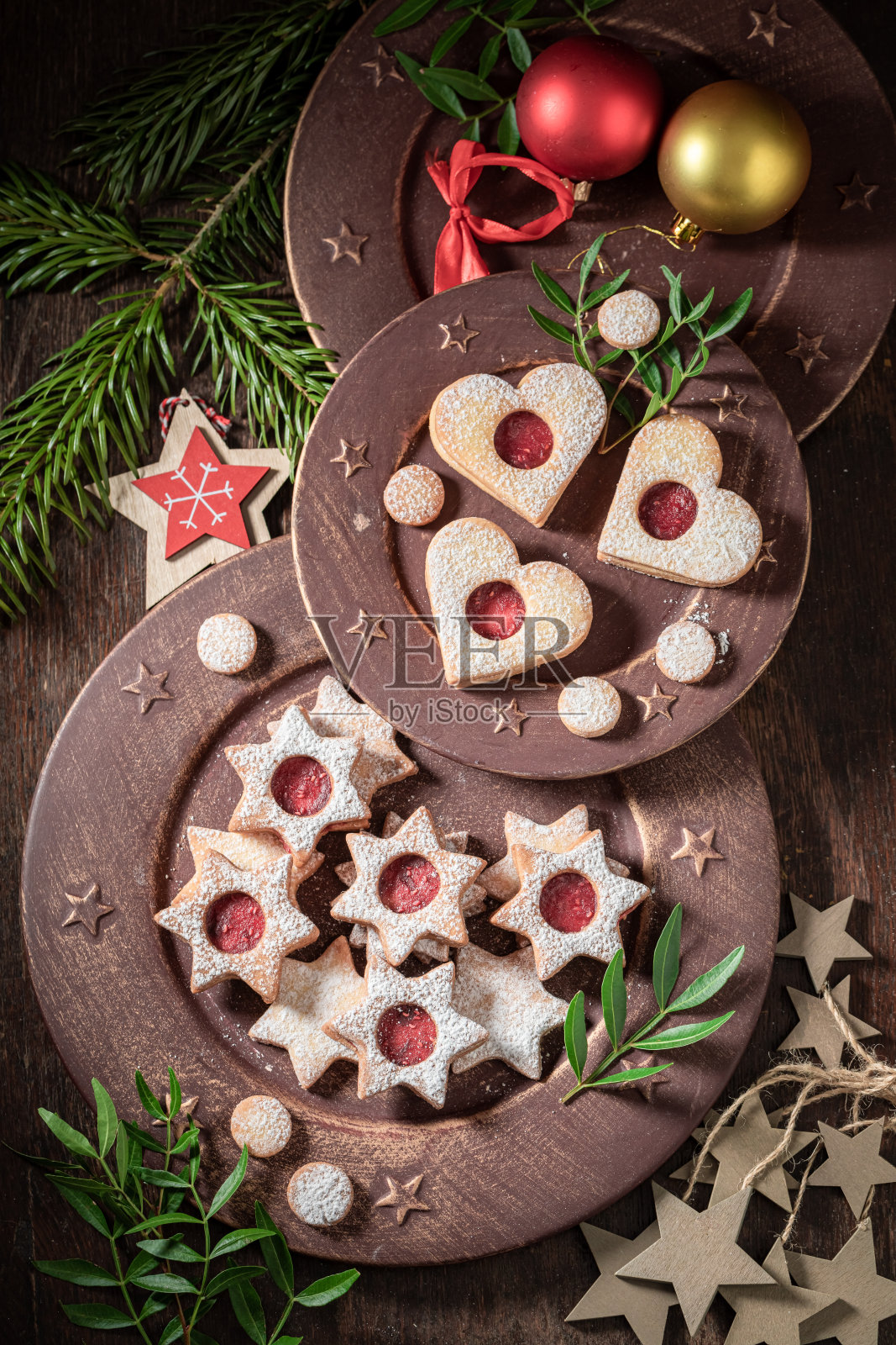 星星形状的彩色玻璃甜饼照片摄影图片