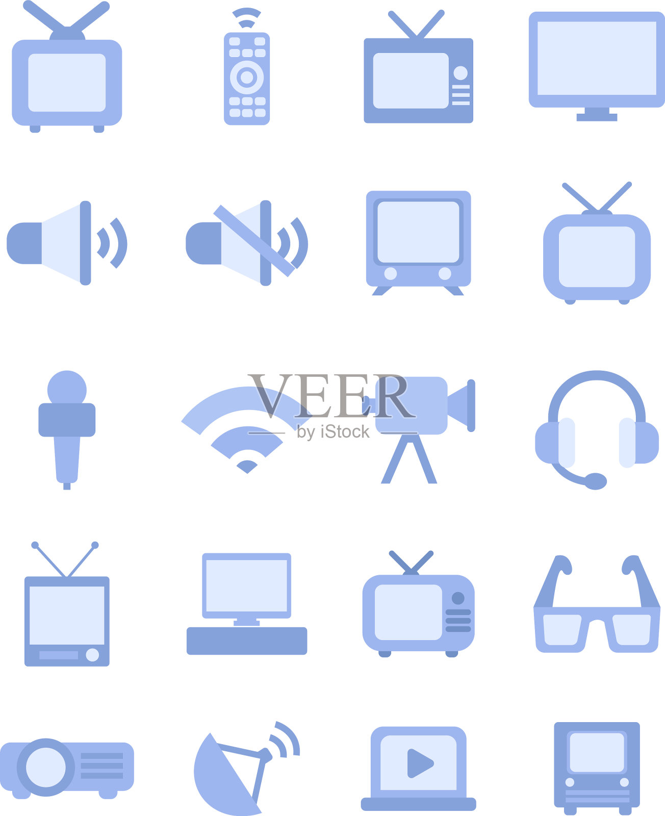 白色背景上的电视图标图标素材