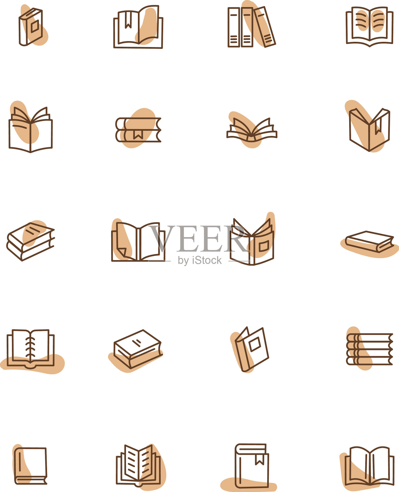 白底书架上的书图标素材