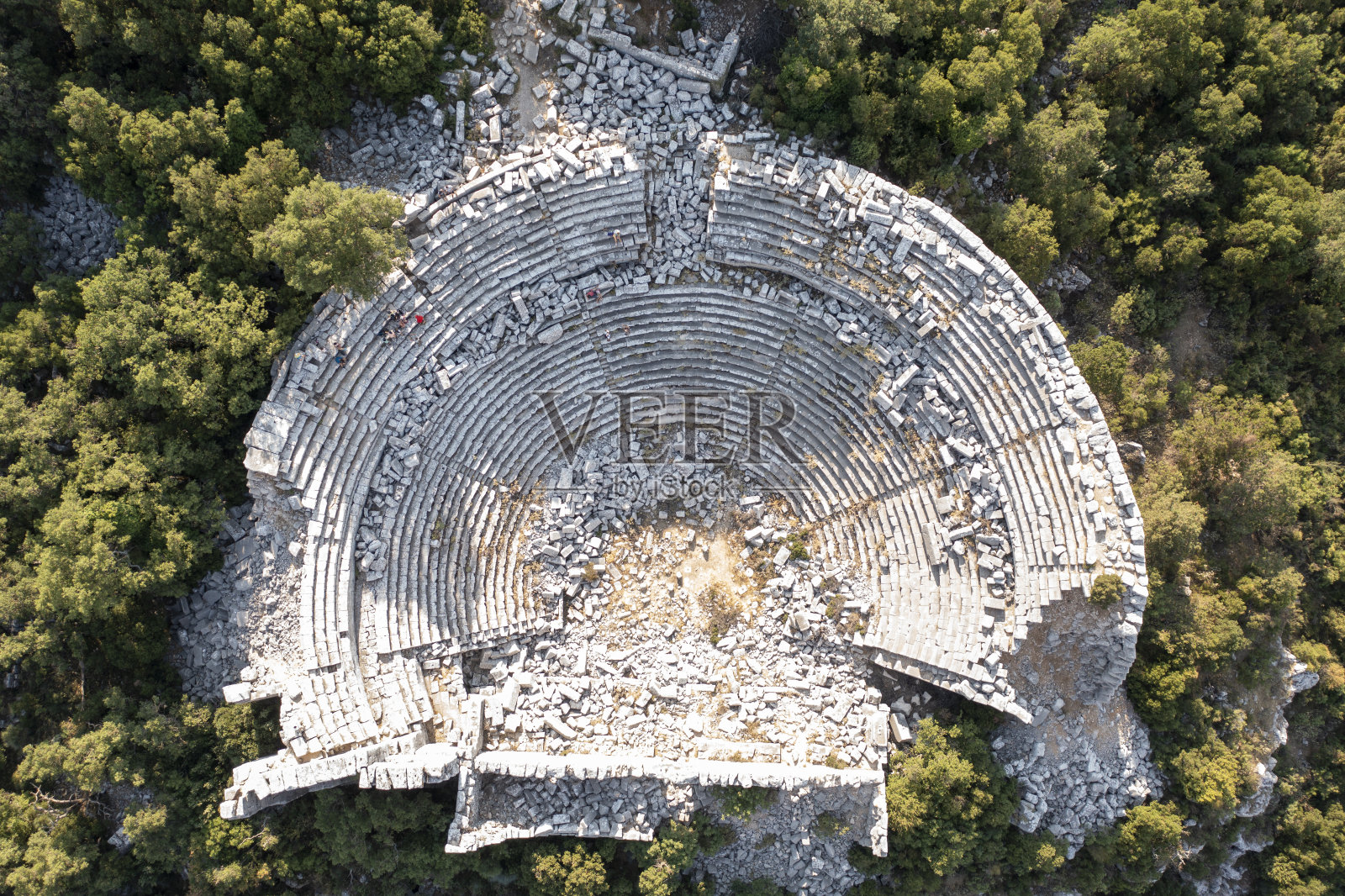 Termessos古城和剧院无人机拍摄的4K镜头照片摄影图片