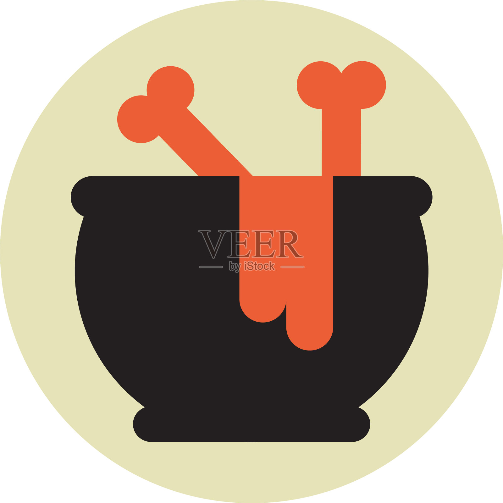 白色背景上有骨头的锅炉设计元素图片