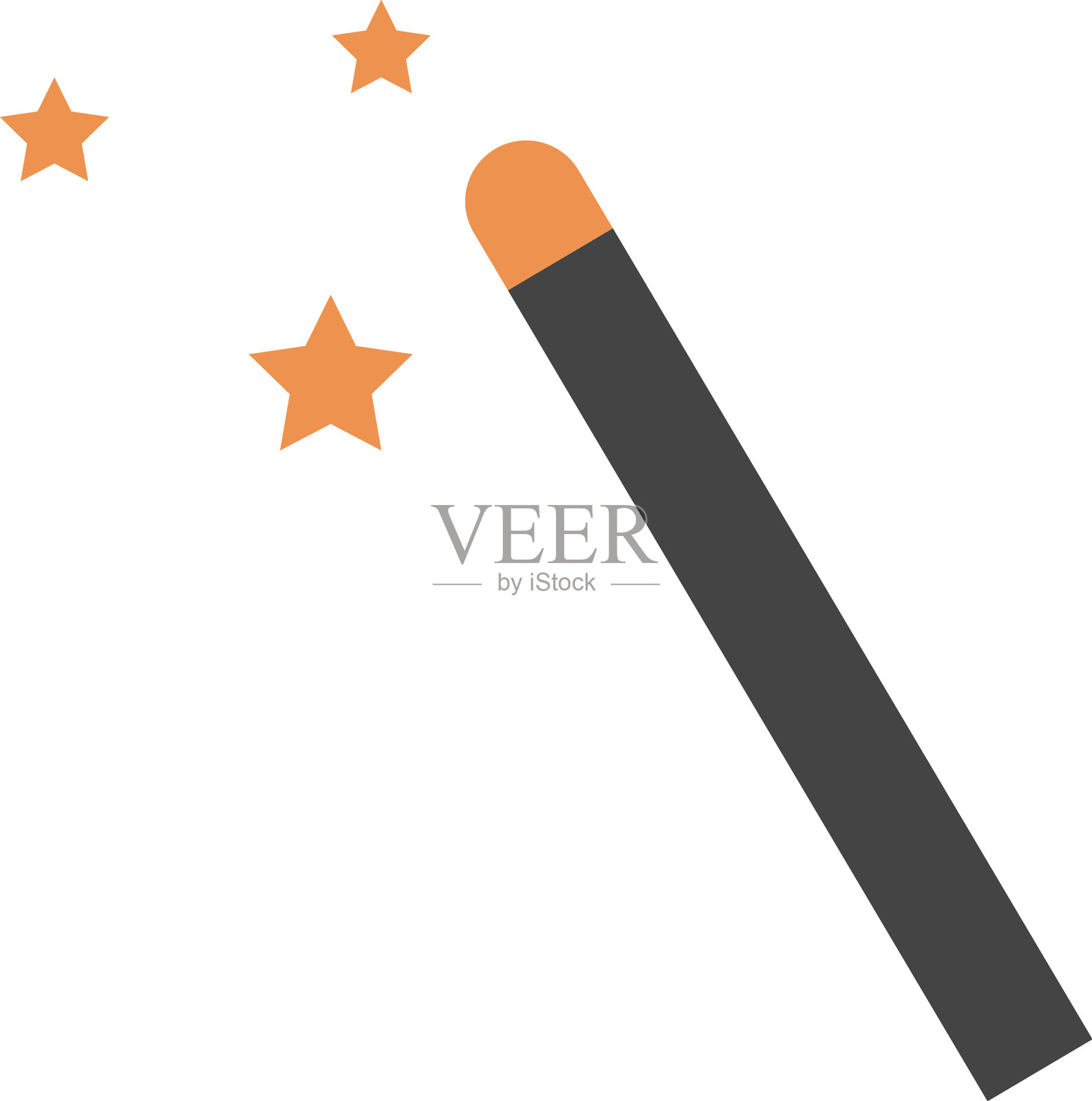 白色背景上的魔棒插画图片素材