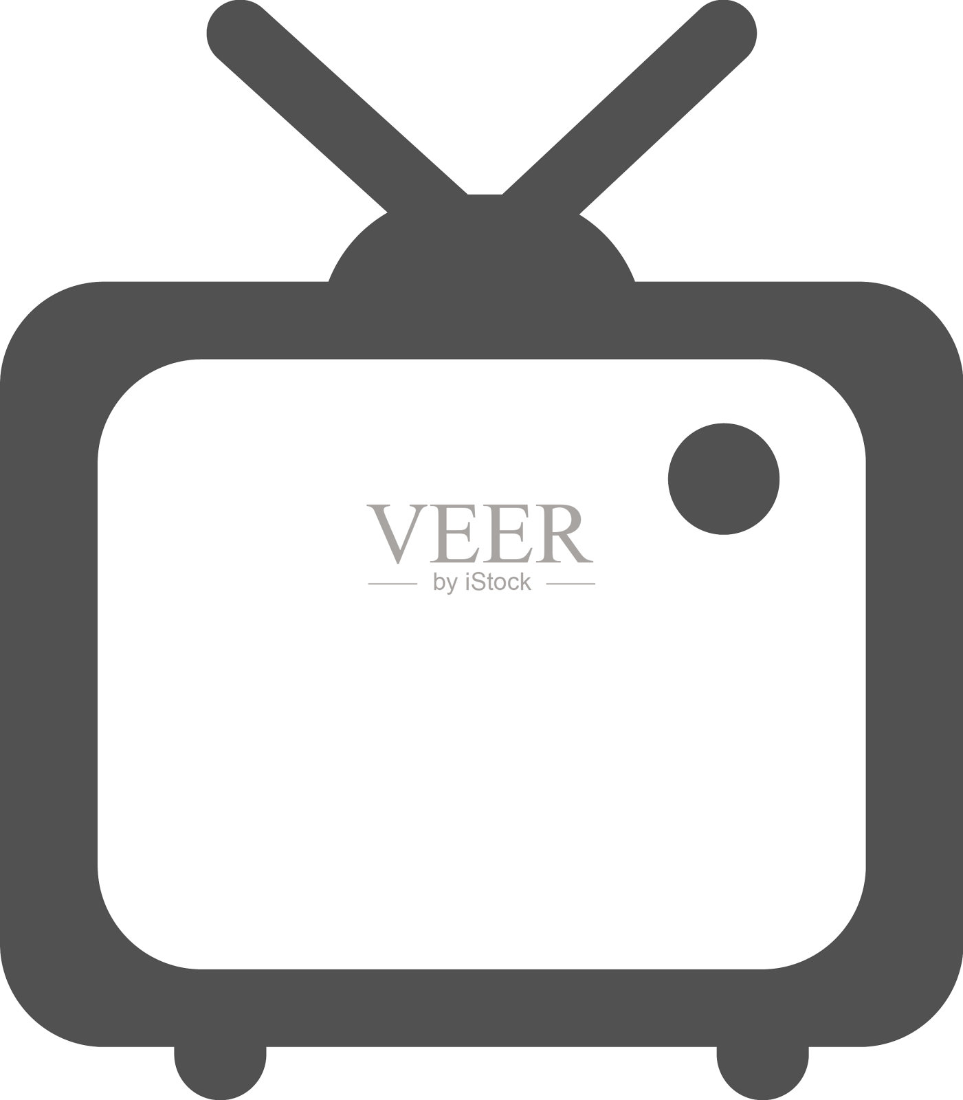 白色背景下的灰色电视设计元素图片