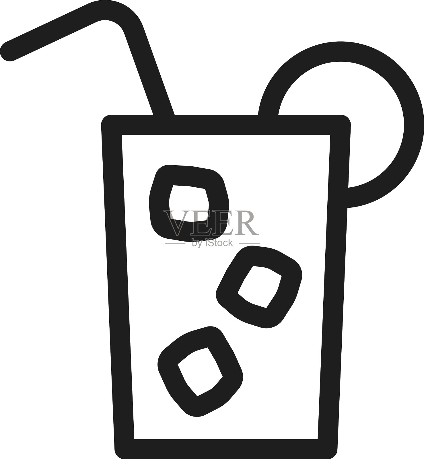 白色背景上的餐厅果汁图标素材