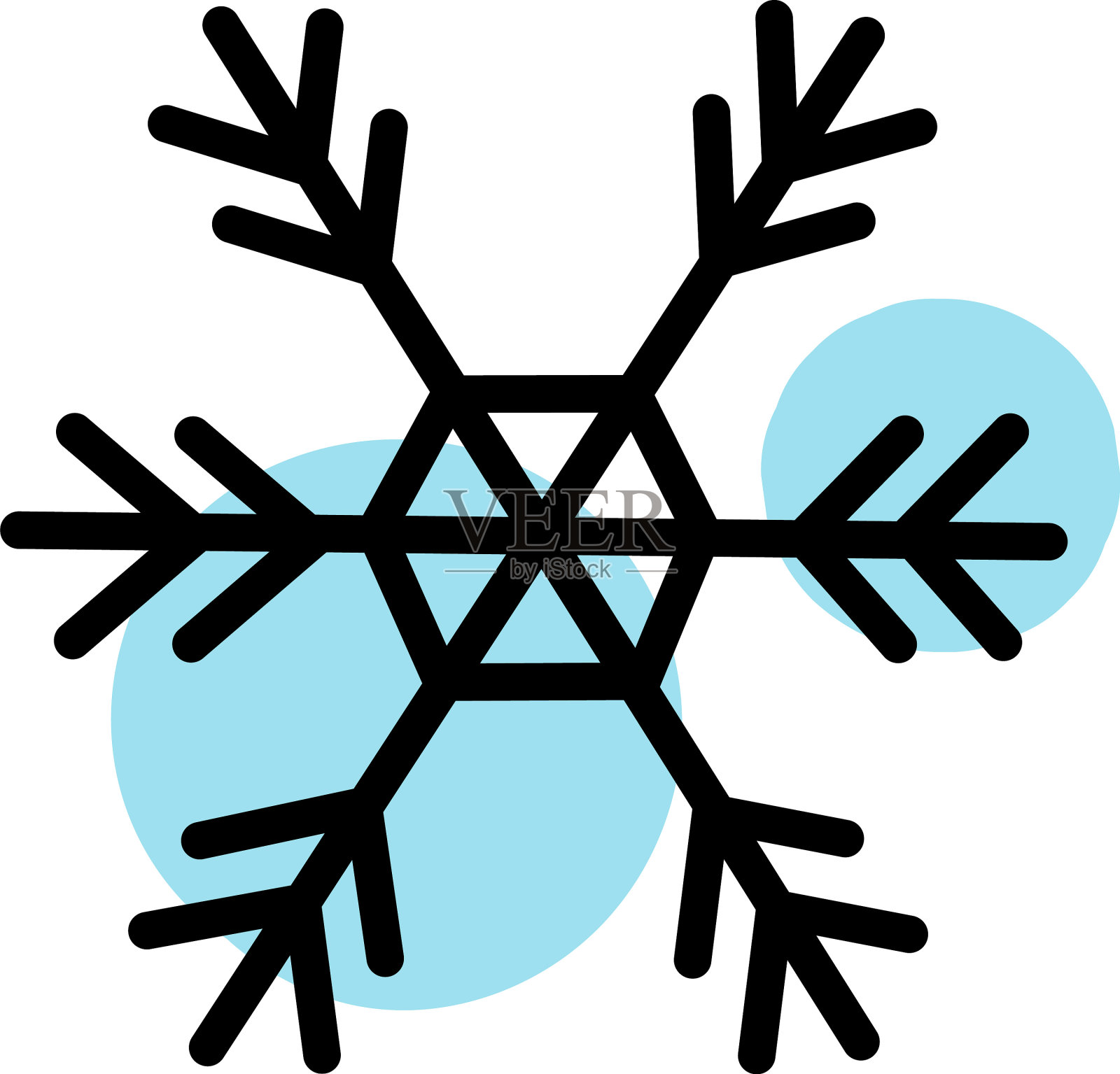 白色背景上美丽的雪花插画图片素材