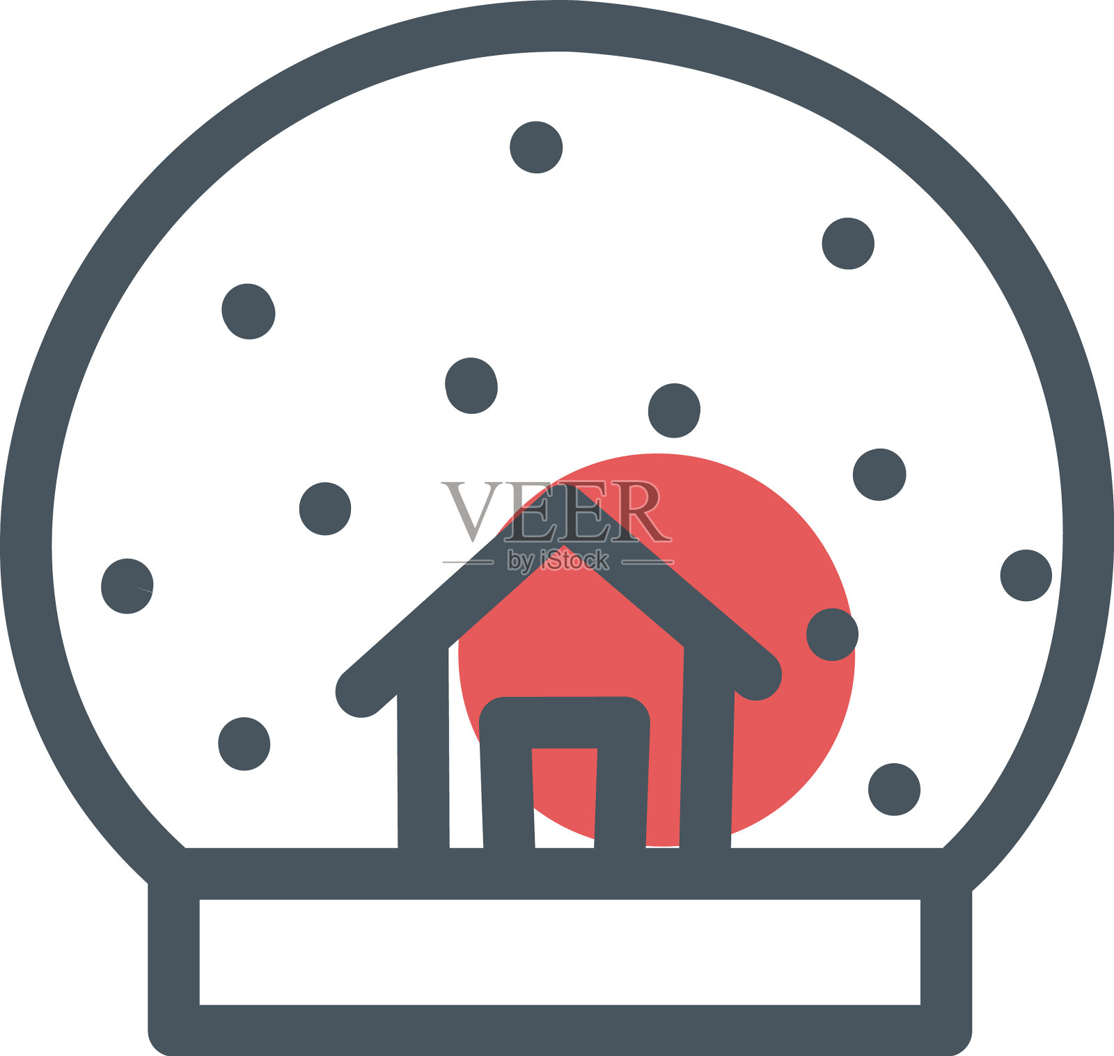 白色背景上的圣诞雪球图标素材