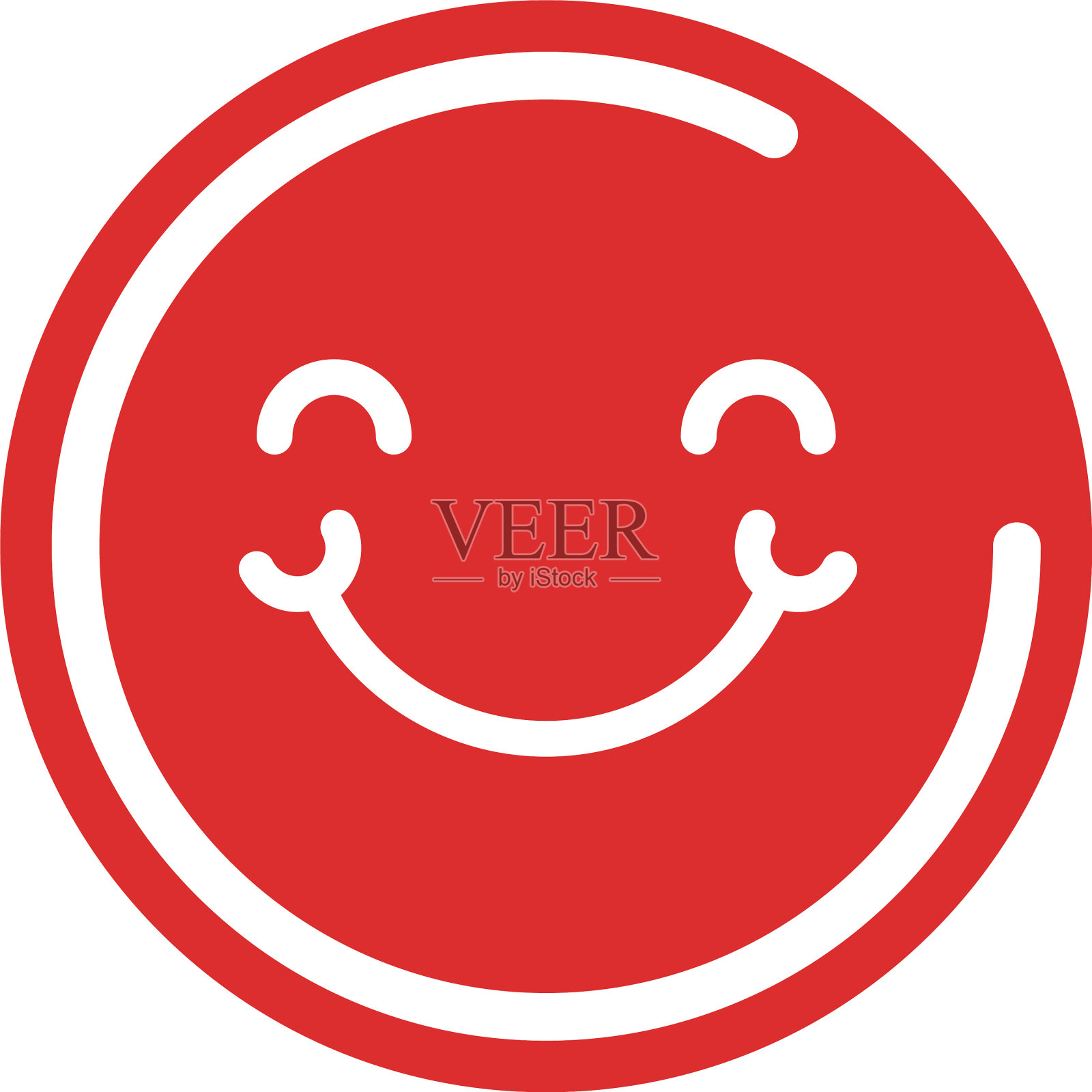 白色背景上满意的表情插画图片素材